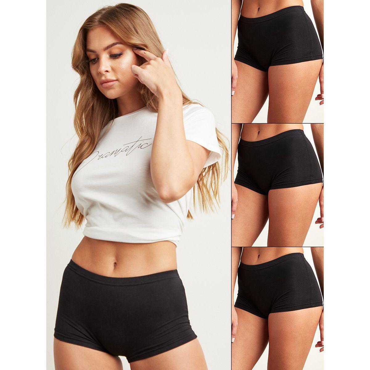 Styli Pack of 3 - Cotton Solid Shorts-women-clothing-lingerie-panties-image-1