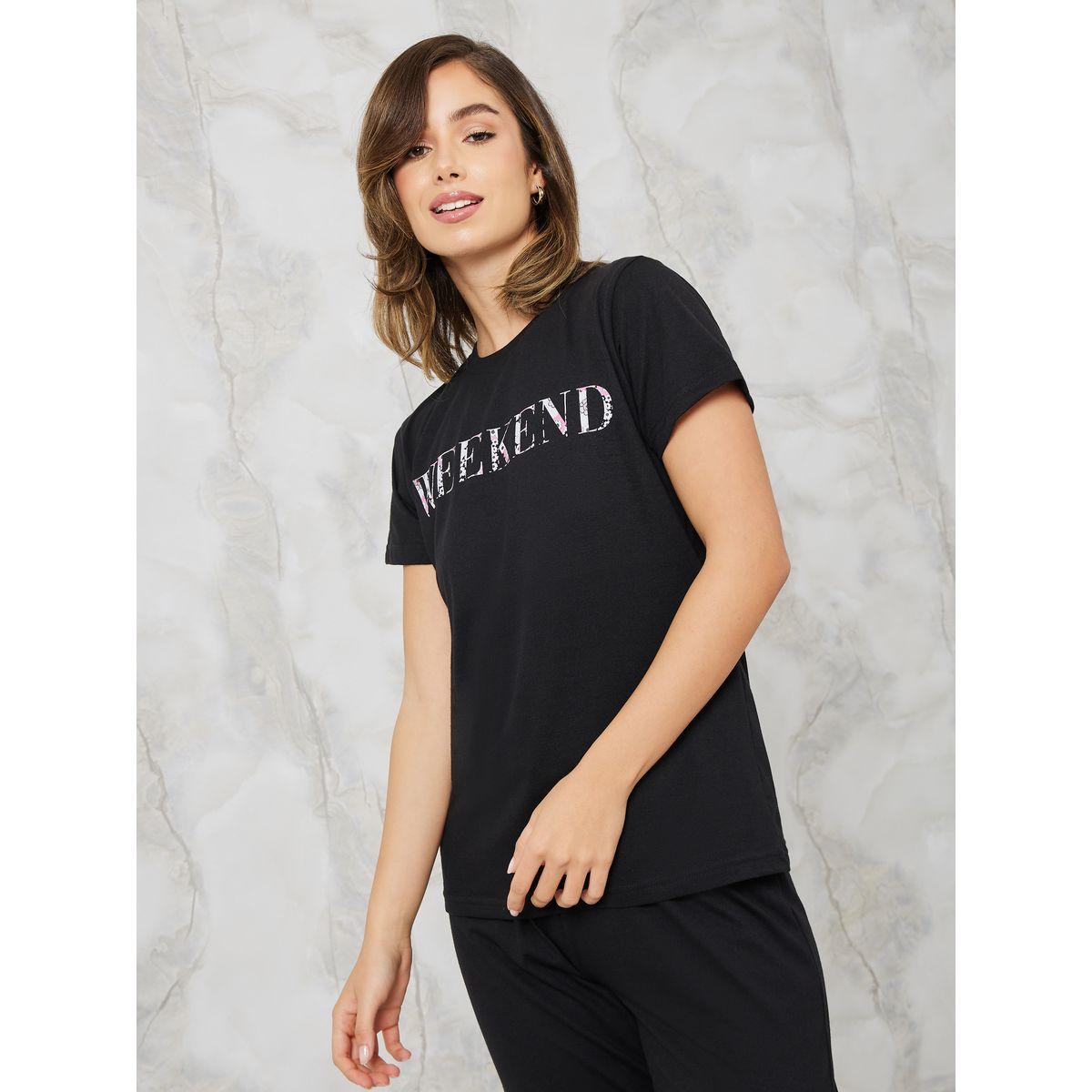 طقم بيجاما من ( تيشيرت + بنطال )-women-clothing-nightwear-pyjamas-longsets-image-2