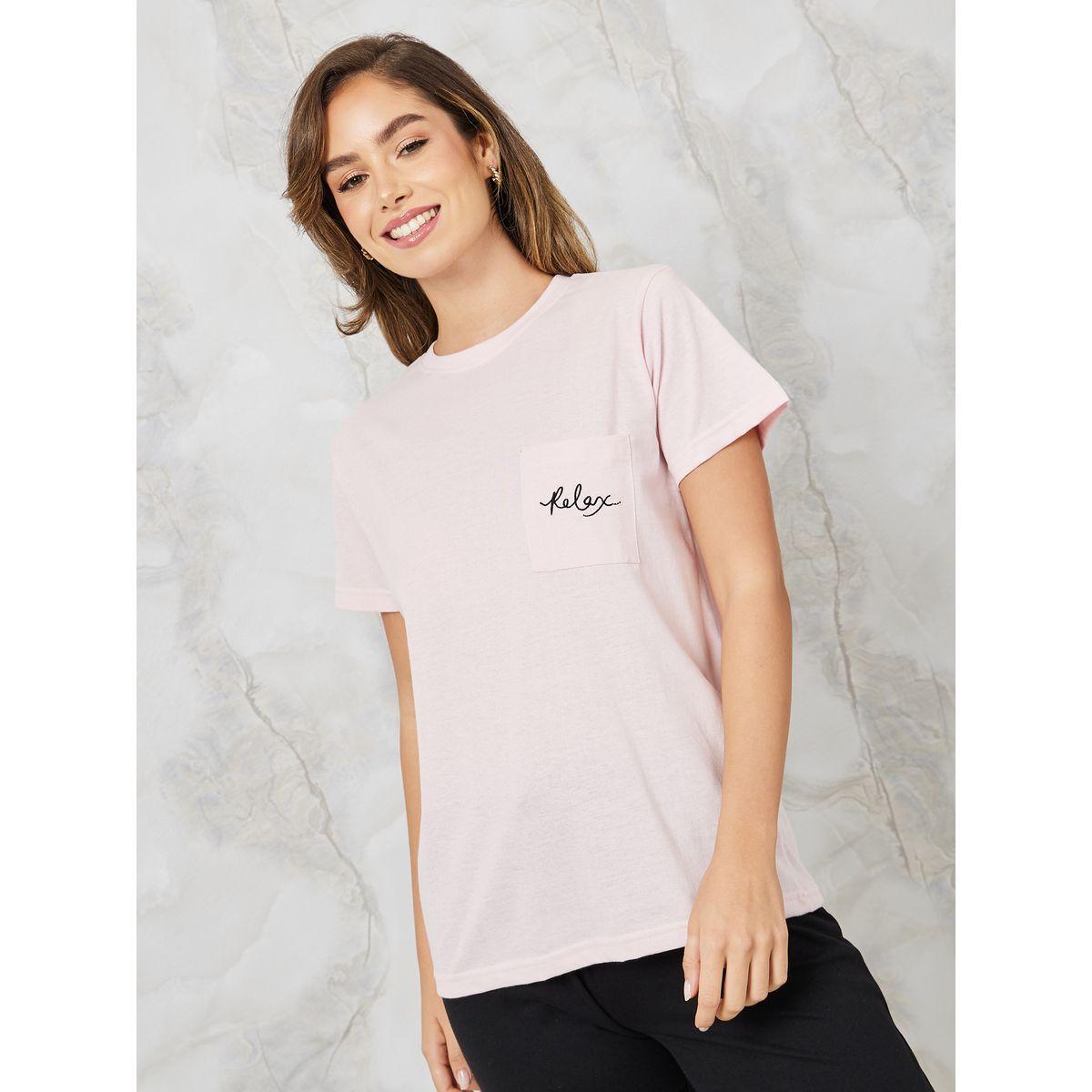 Styli Unwind Relax Embroidered Pocket Tee & Pyjama Set-women-clothing-nightwear-pyjamas-longsets-image-2