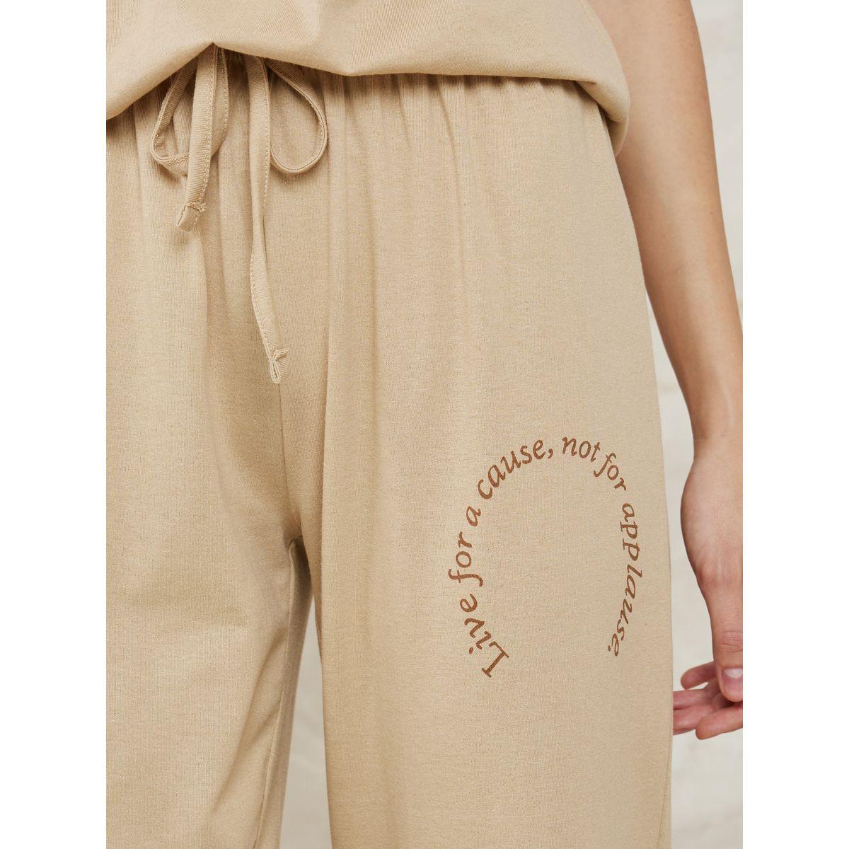 Styli Unwind Live For A Cause Slogan T-Shirt & Pyjama Set-women-clothing-nightwear-pyjamas-longsets-image-5