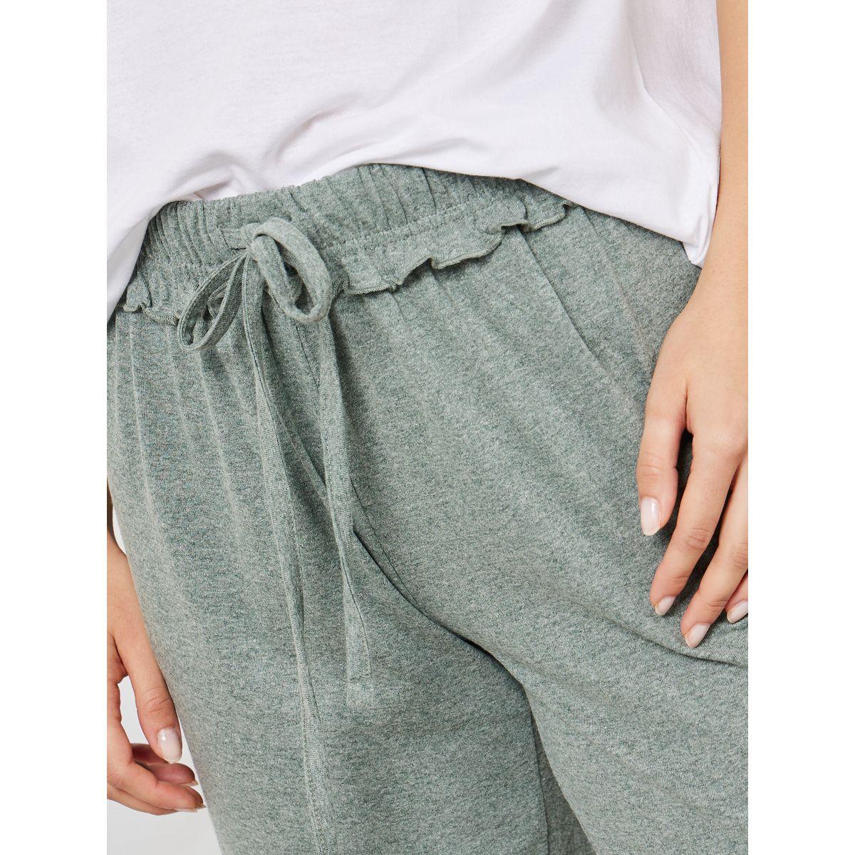 Styli Unwind Slogan Printed T-Shirt & Ruffle Waist Pyjama Set-women-clothing-nightwear-pyjamas-longsets-image-6