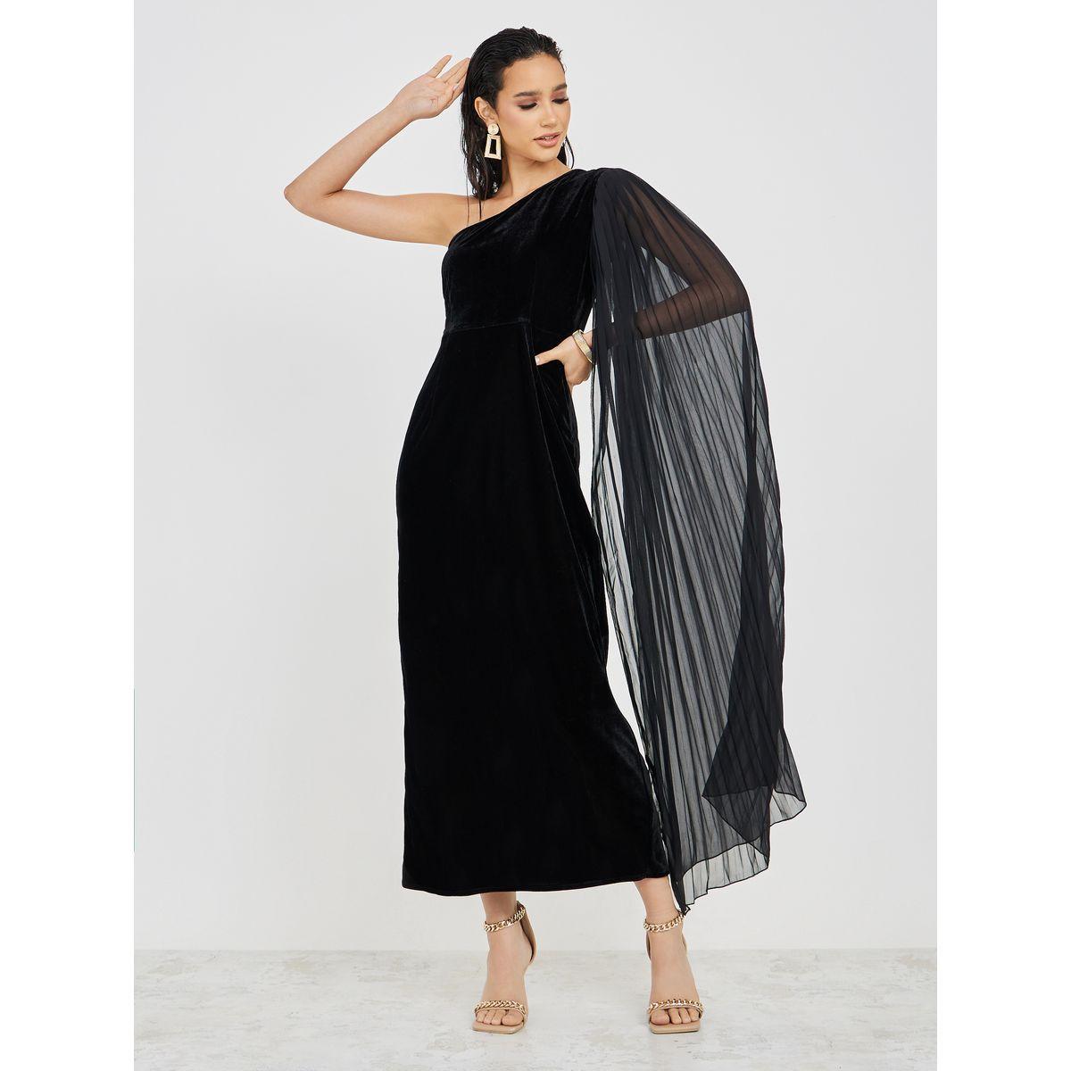 فستان طويل بكتف واحد-women-clothing-dresses-image-1