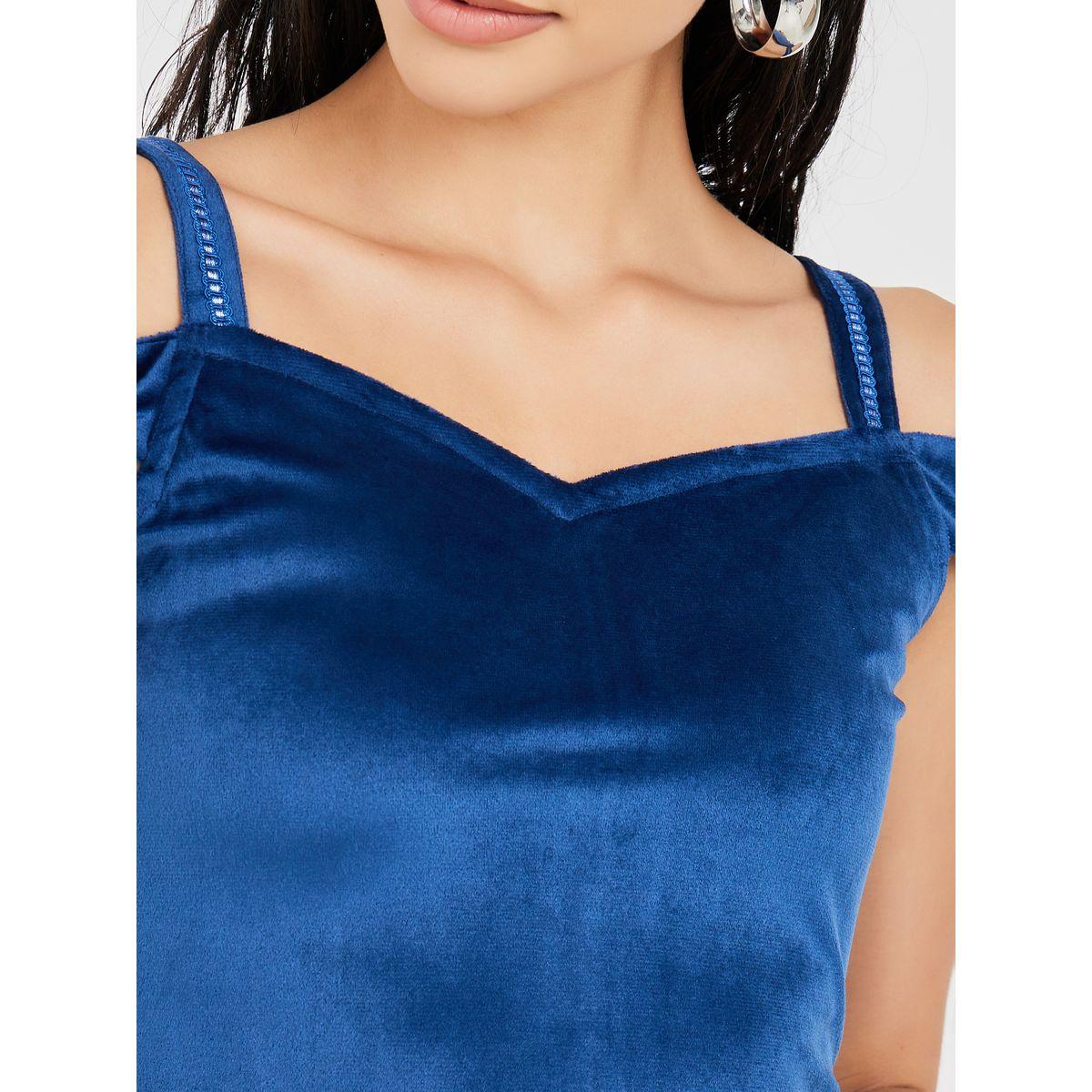 Styli Velvet Cold Shoulder Sleeve A-Line Maxi Dress-women-clothing-dresses-image-3