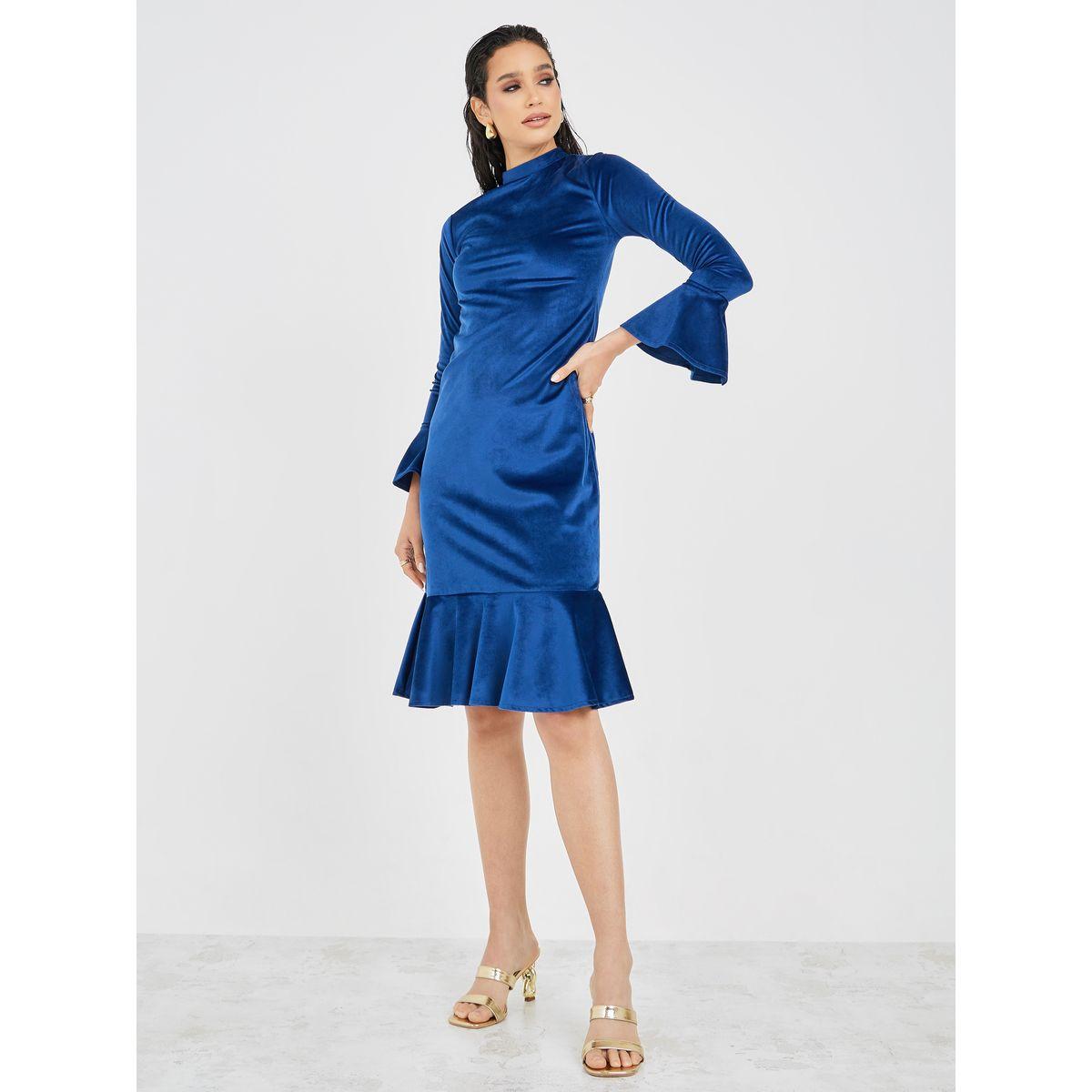 فستان قطيفة بطول الركبة-women-clothing-dresses-image-1