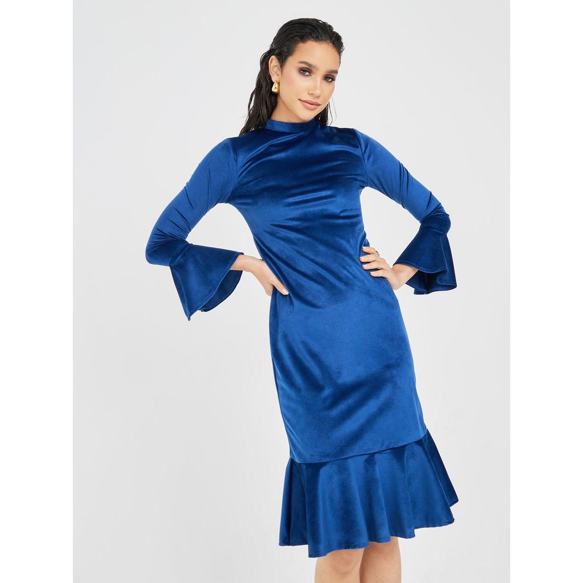 فستان قطيفة بطول الركبة-women-clothing-dresses-image-2
