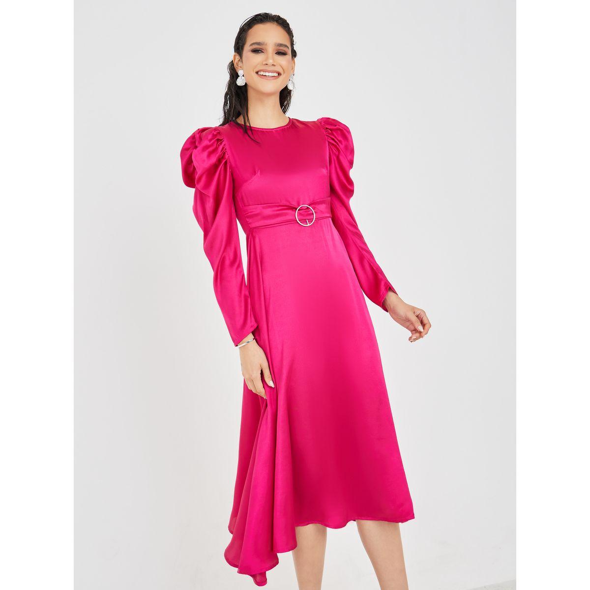 فستان ميدي باكمام منفوخة-women-clothing-dresses-image-2