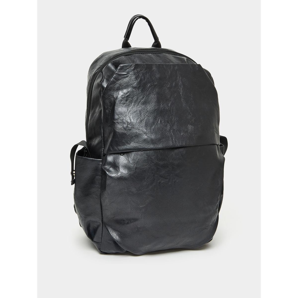 Styli Leather Look Backpack With Front Pocket-men-bags-image-1