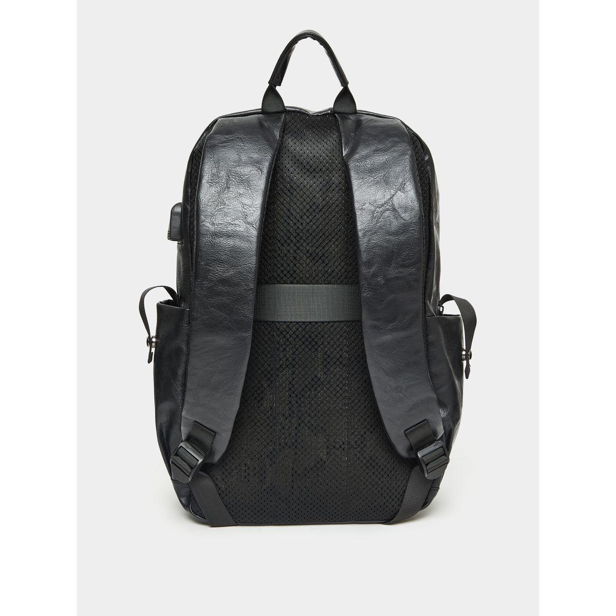 Styli Leather Look Backpack With Front Pocket-men-bags-image-3