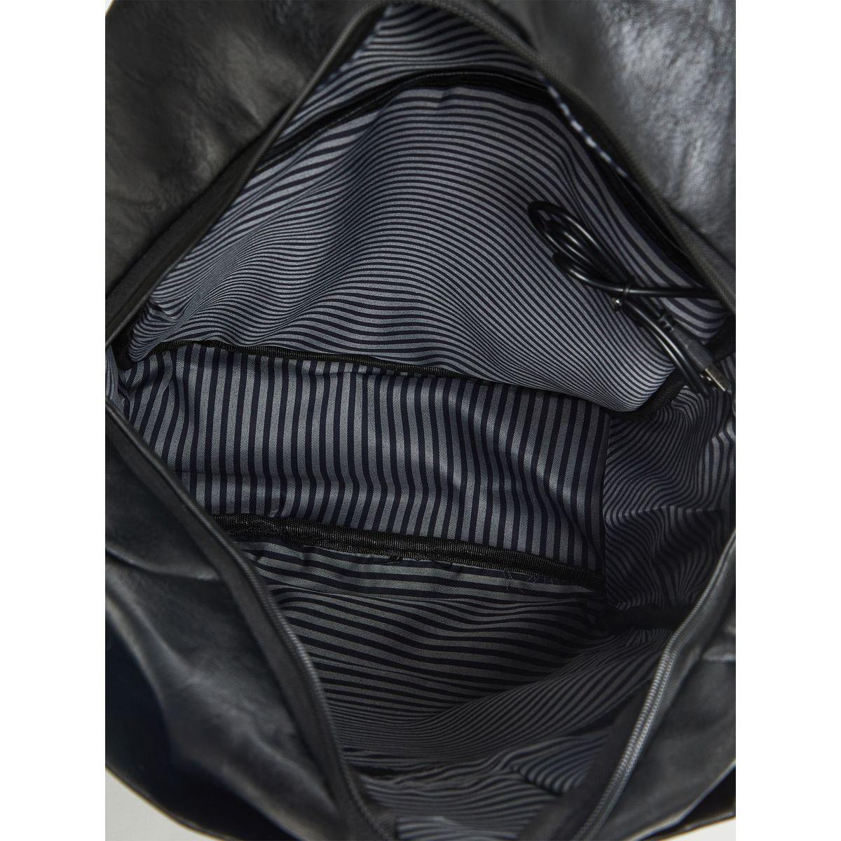 Styli Leather Look Backpack With Front Pocket-men-bags-image-4