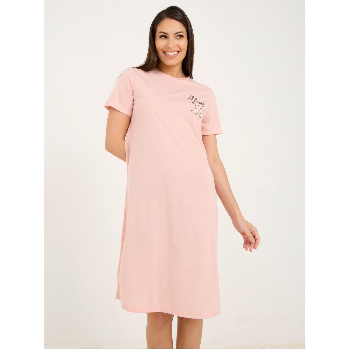 Styli Unwind Pack of 2 - Graphic & All Over Print Sleep T-Shirt Dress-women-clothing-nightwear-nighties-image-3