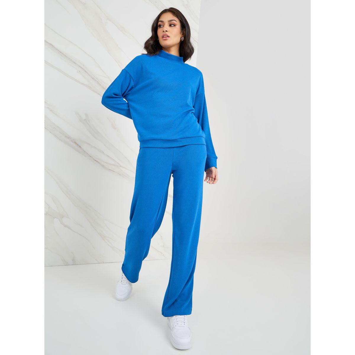 Styli Funnel Neck Knit Top & Straight Leg Pants Co-Ords-women-clothing-coordsets-image-1