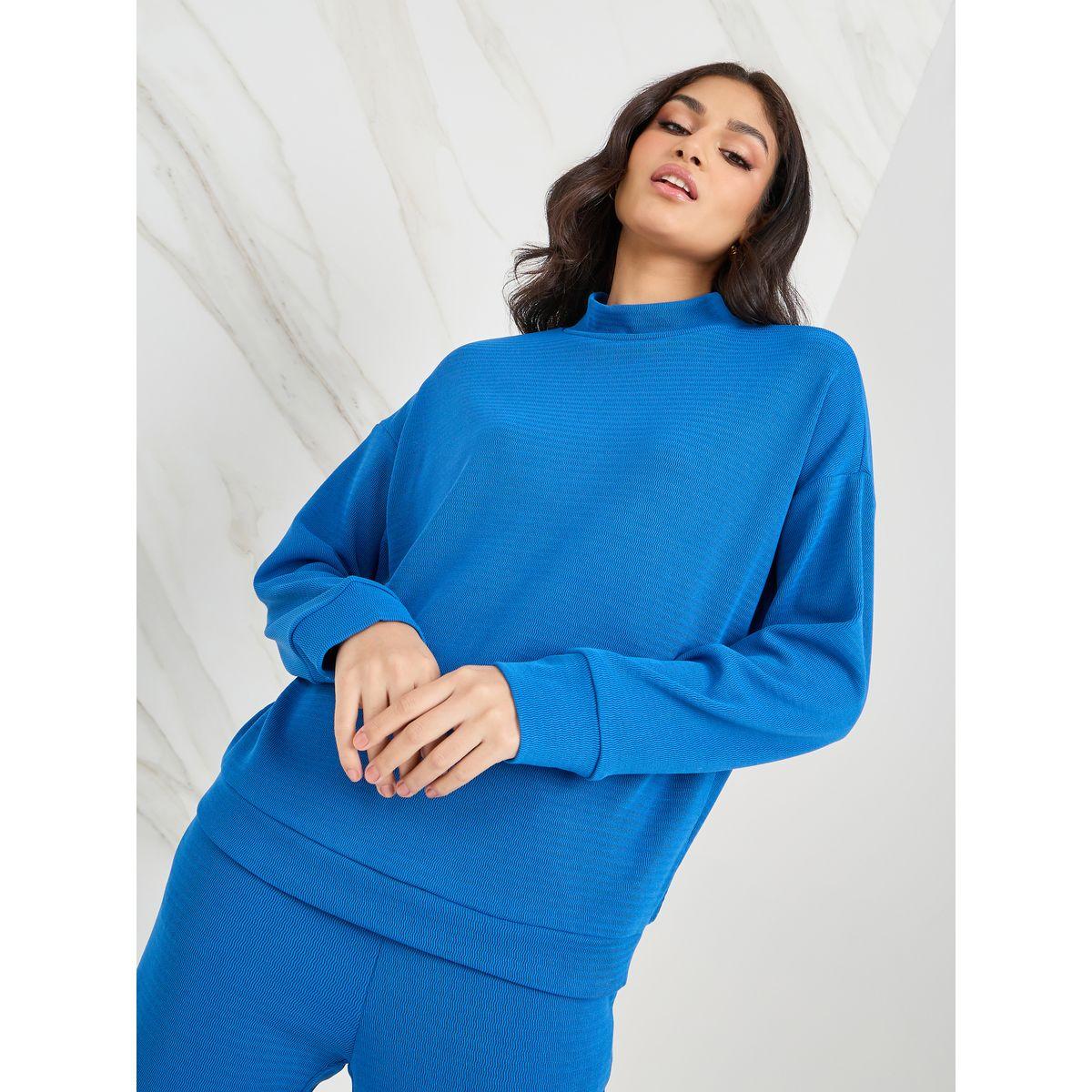 Styli Funnel Neck Knit Top & Straight Leg Pants Co-Ords-women-clothing-coordsets-image-2