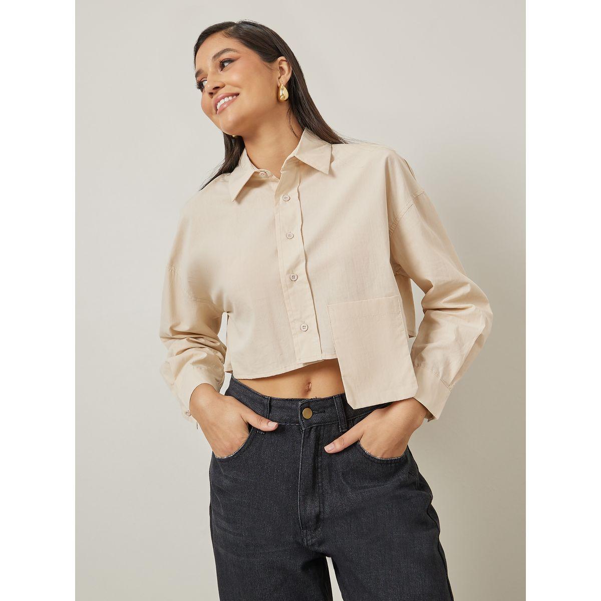 Styli Asymmetric Pocket Detail Crop Boxy Shirt-women-clothing-shirtsandblouses-shirts-image-3