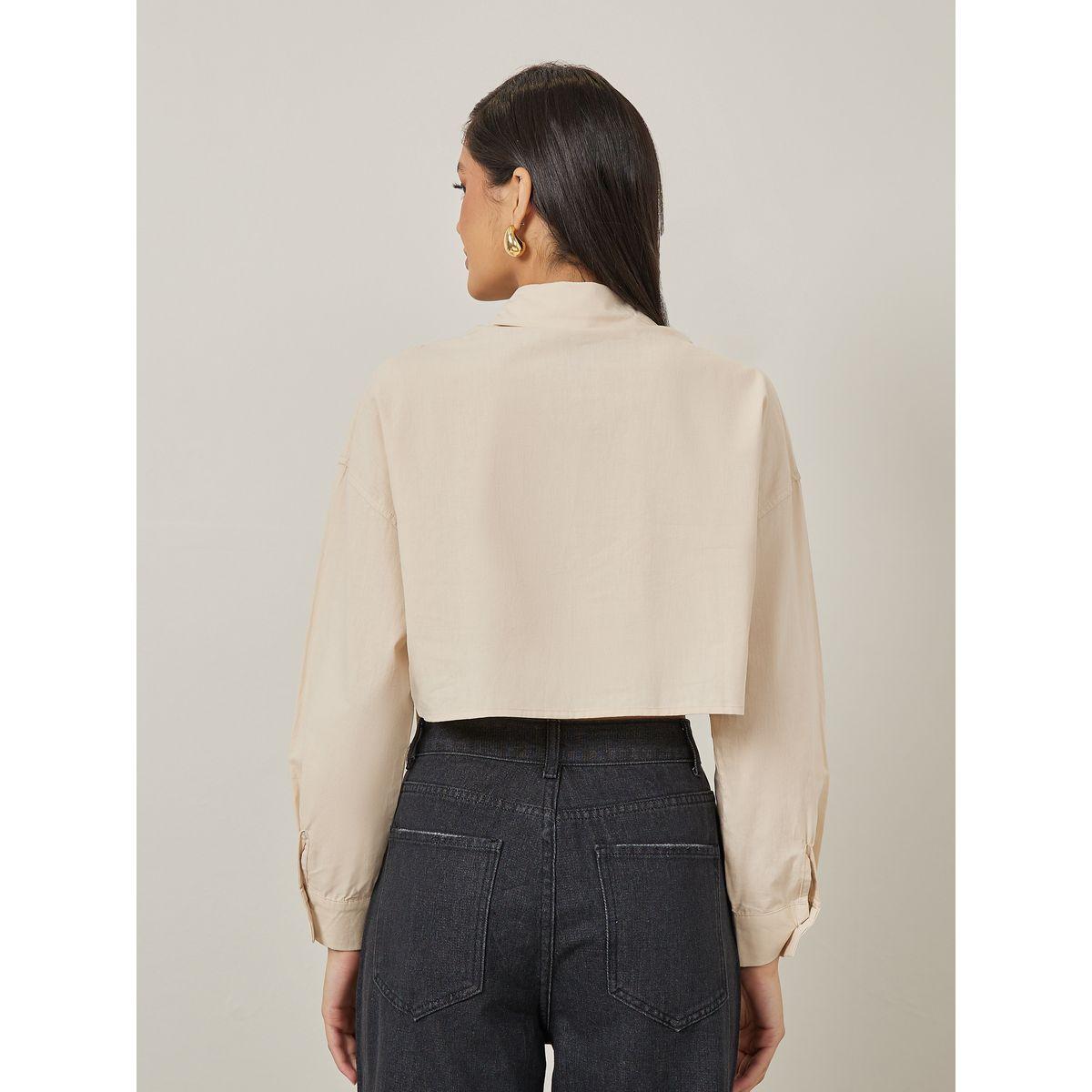 Styli Asymmetric Pocket Detail Crop Boxy Shirt-women-clothing-shirtsandblouses-shirts-image-5