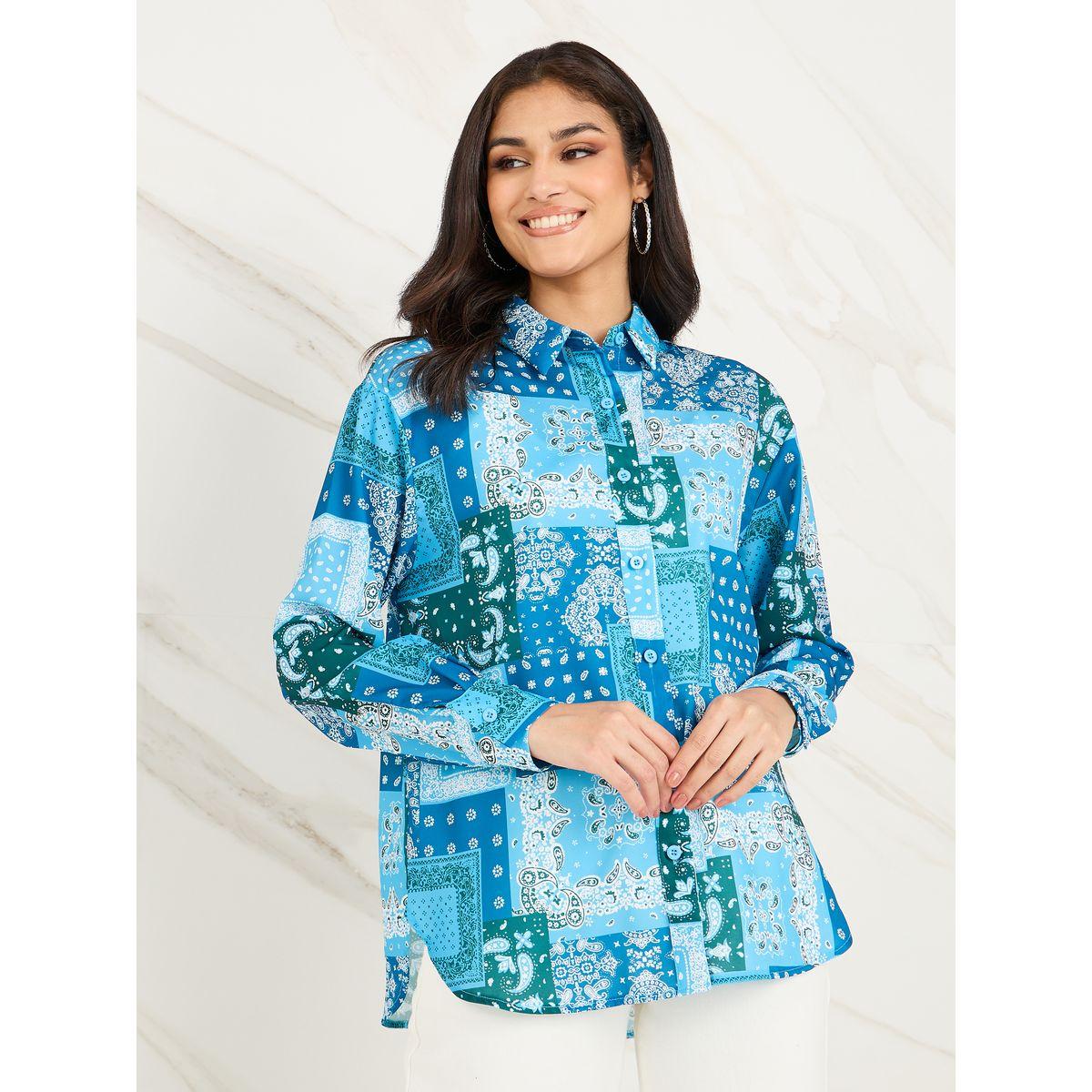 Styli Paisley Print Button Through Longline Shirt-women-clothing-shirtsandblouses-shirts-image-3