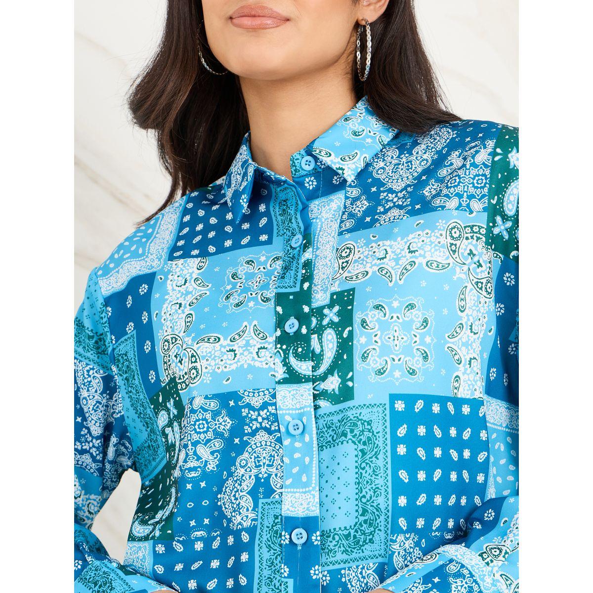 Styli Paisley Print Button Through Longline Shirt-women-clothing-shirtsandblouses-shirts-image-4