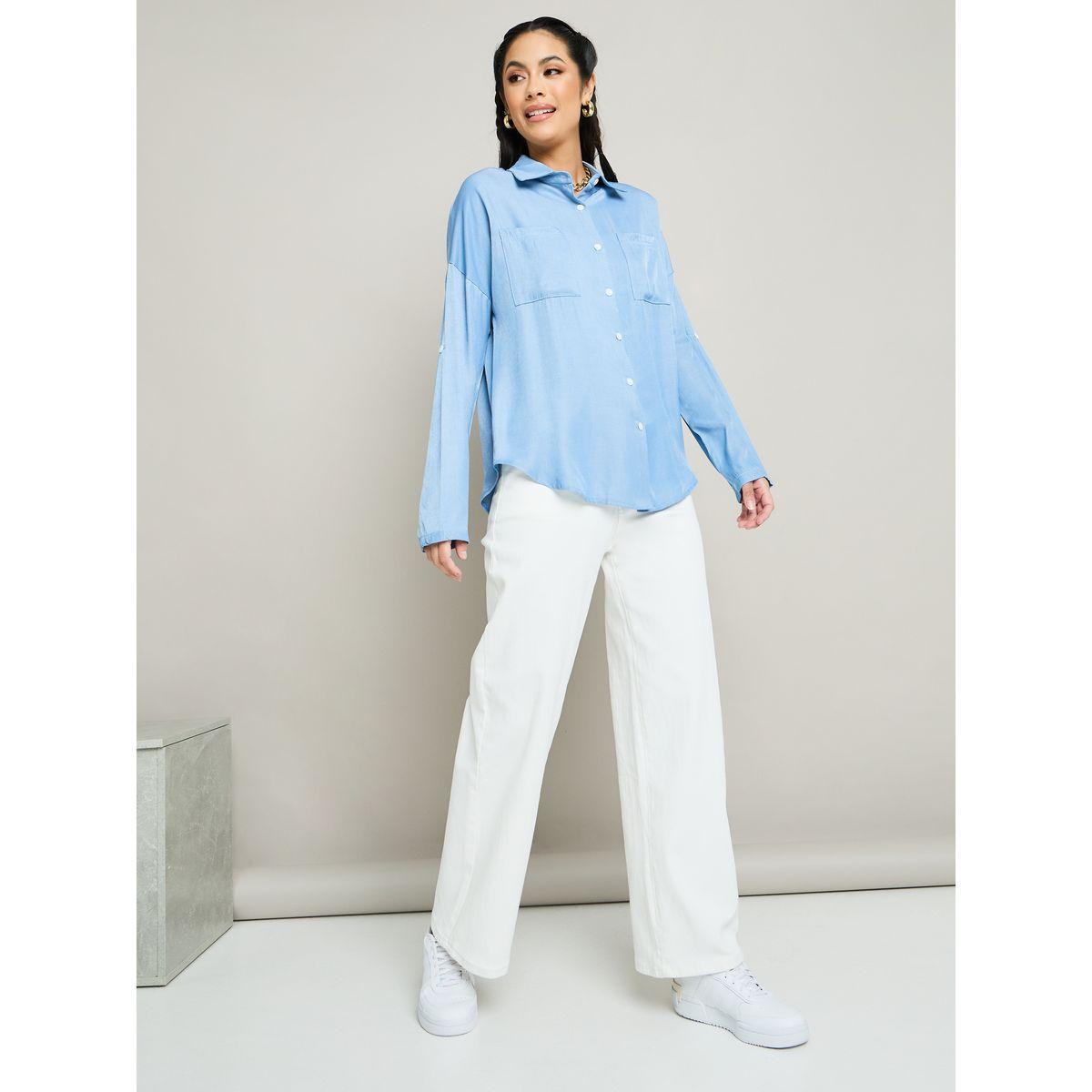 Styli Long Sleeve Button Up Longline Shirt-women-clothing-shirtsandblouses-shirts-image-2