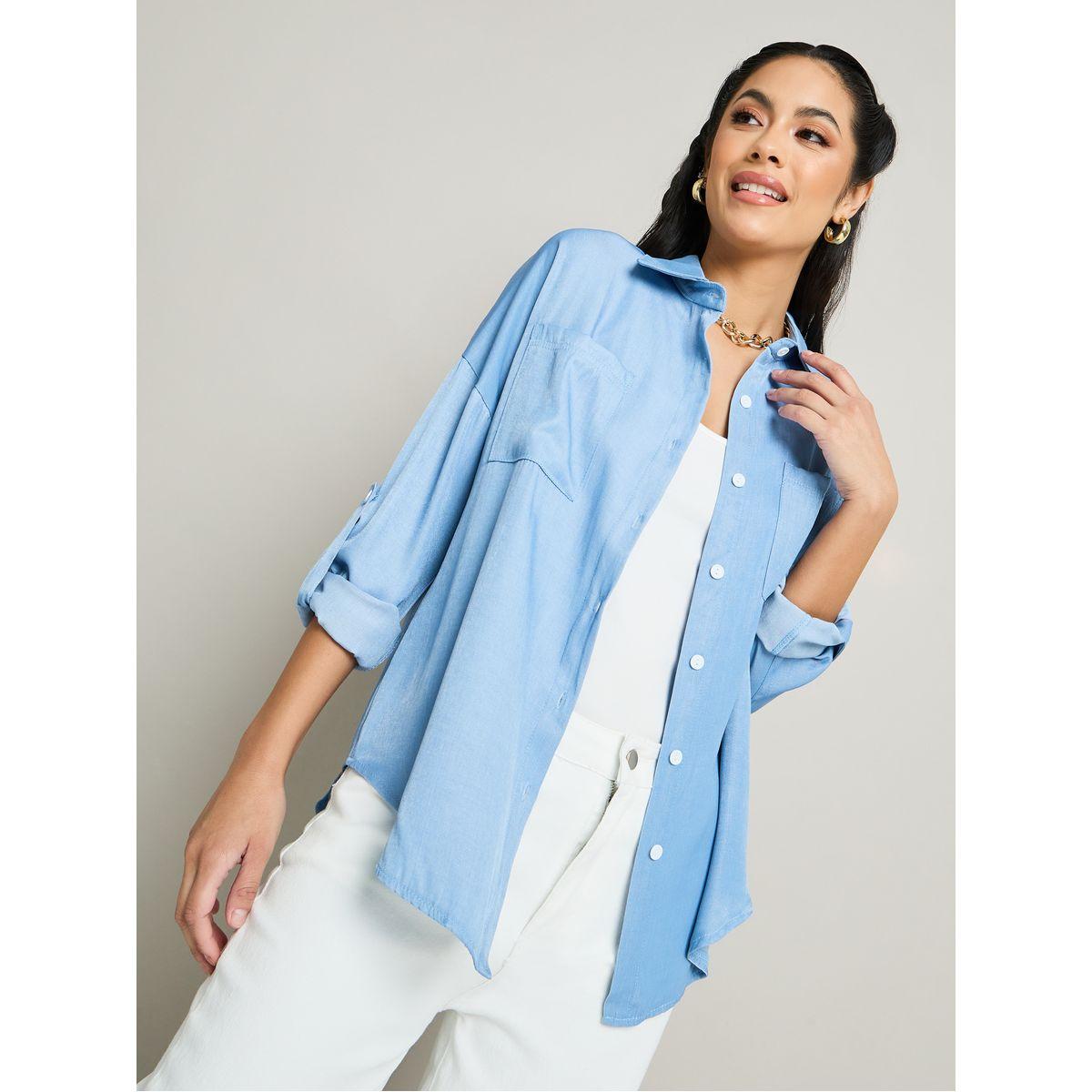 Styli Long Sleeve Button Up Longline Shirt-women-clothing-shirtsandblouses-shirts-image-4