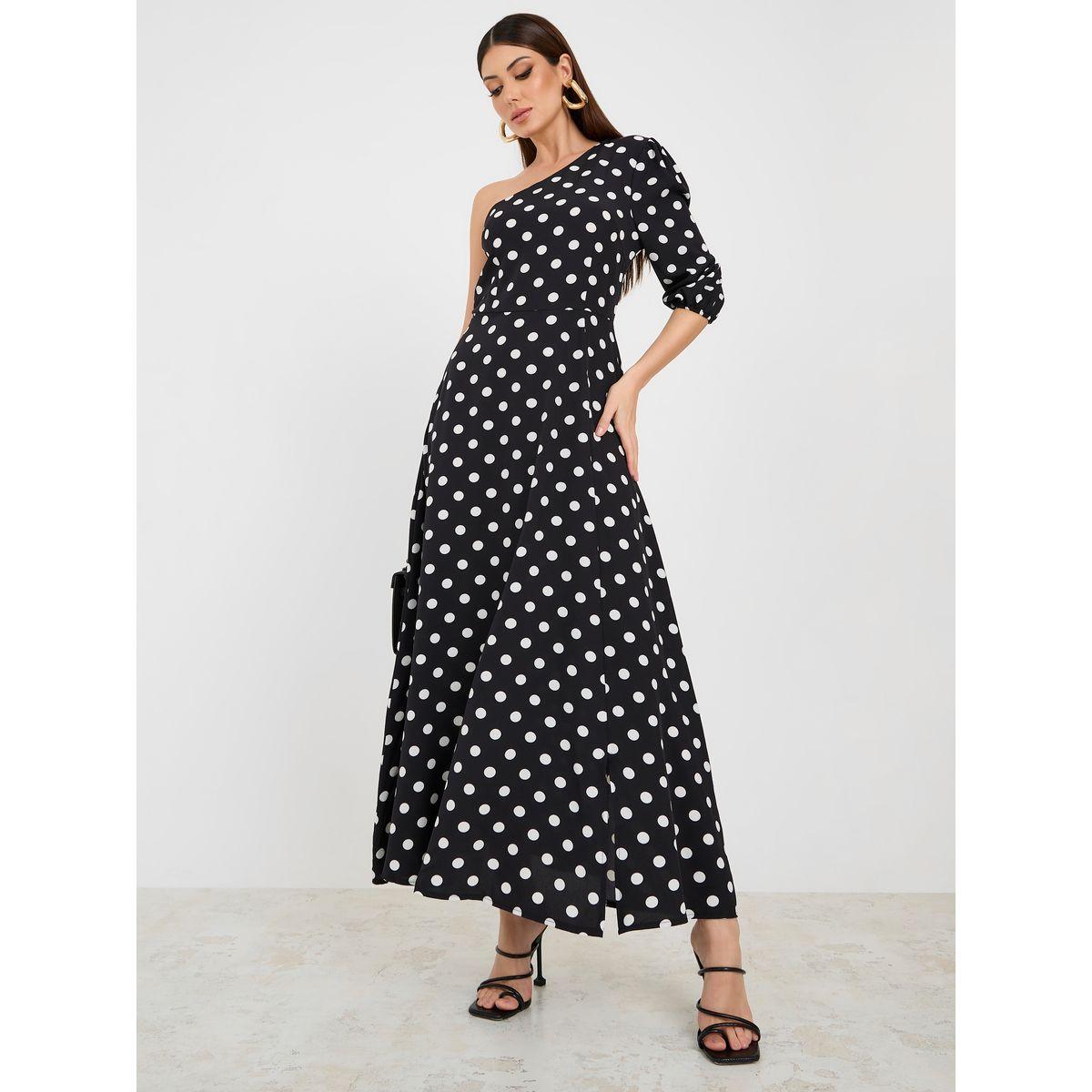 فستان طويل مطبع بنقاط بولكا-women-clothing-dresses-image-1