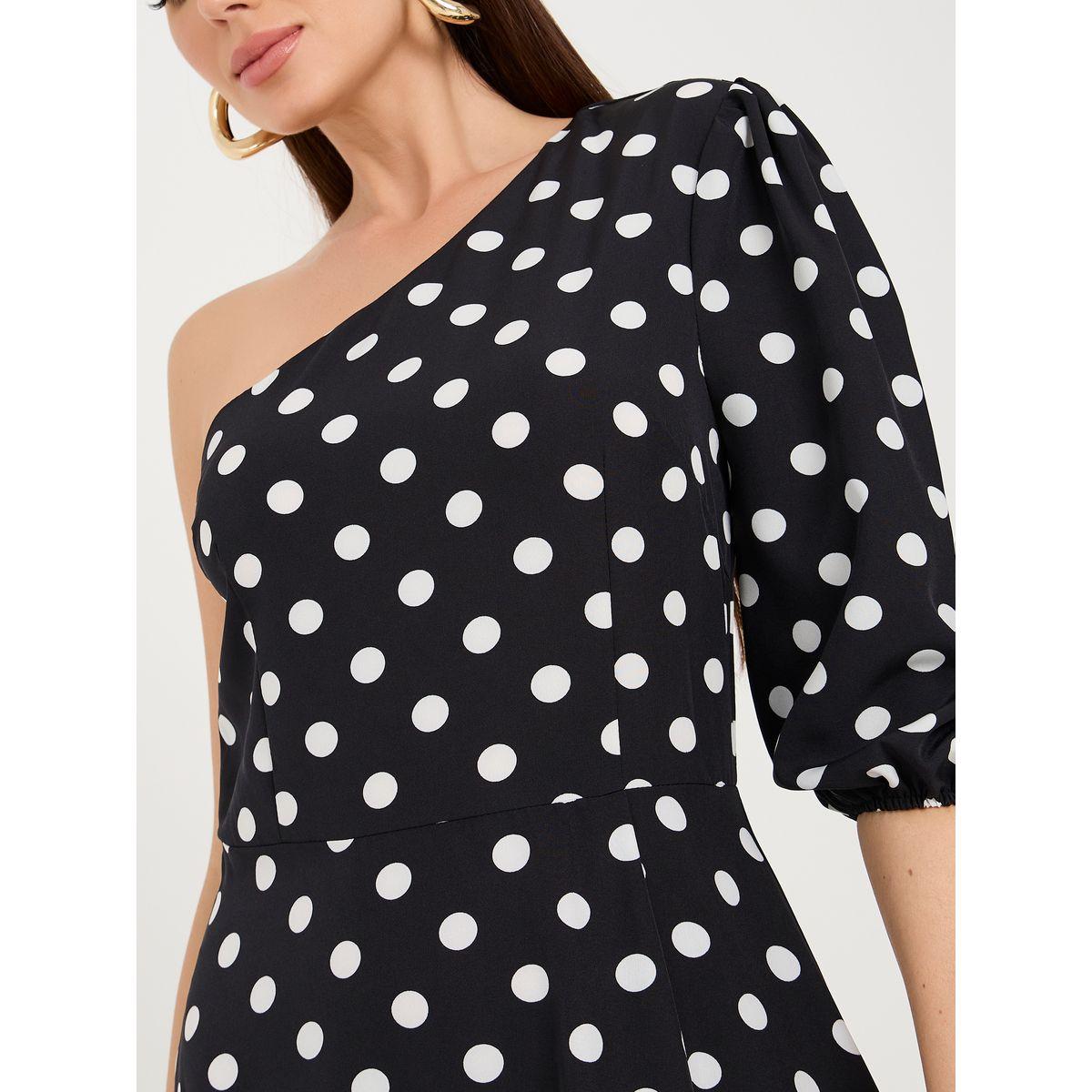 Styli Polka Dot Print One Shoulder A-Line Maxi Dress-women-clothing-dresses-image-3