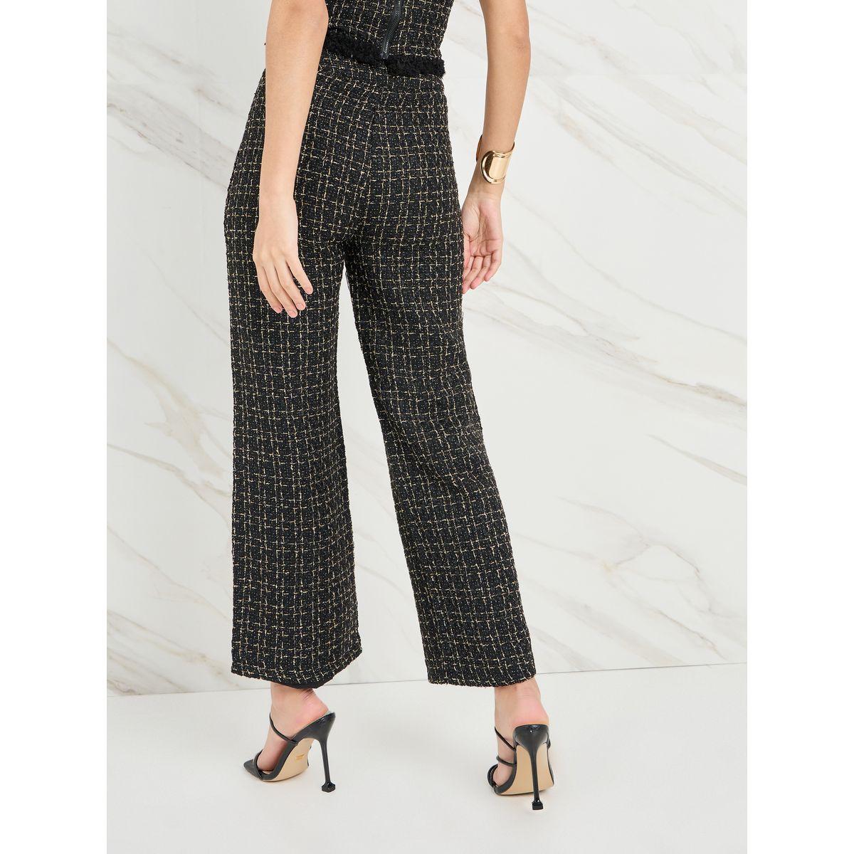 Styli High Rise Tweed Lurex Flared Trouser-women-clothing-bottoms-trousers-image-4
