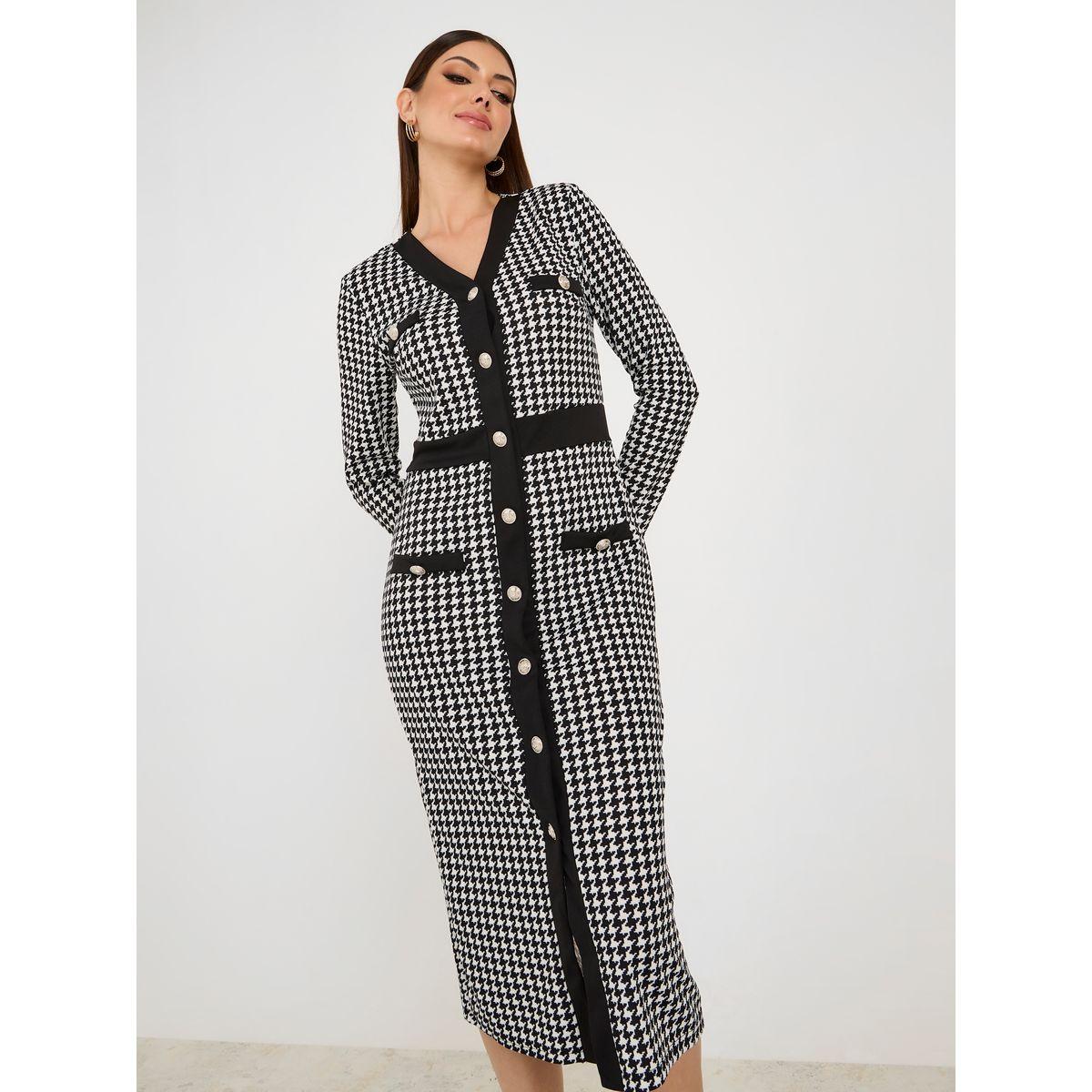 فستان ميدي مطبع بمربعات-women-clothing-dresses-image-2