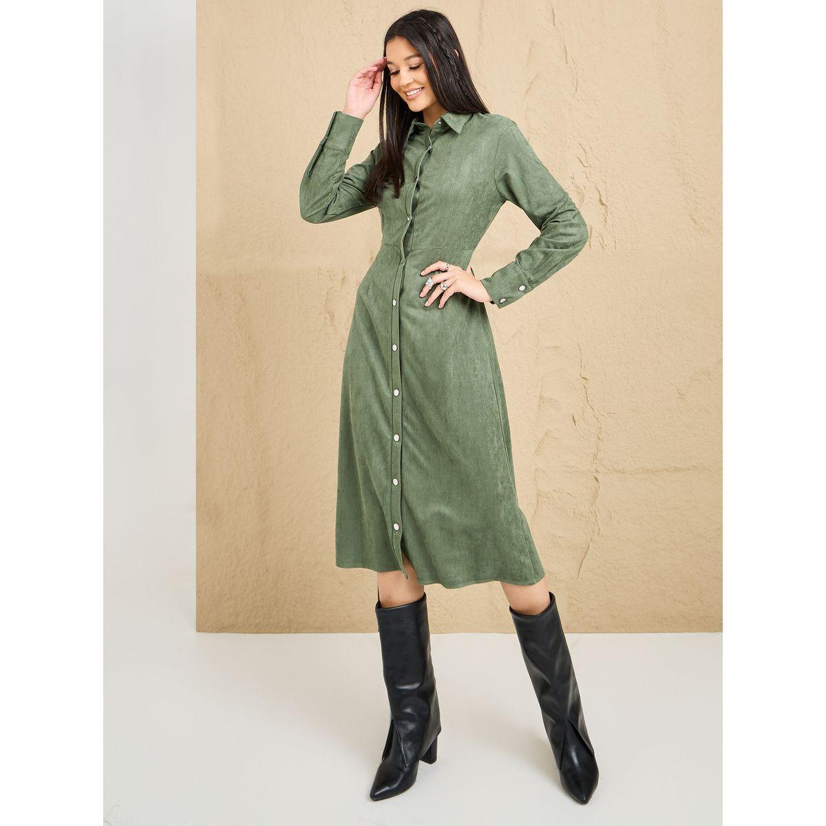 فستان ميدي بأزرار غلق-women-clothing-dresses-image-1