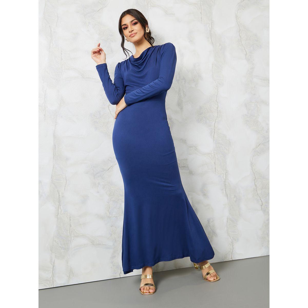 Styli Cowl Neck Sheath Maxi Dress-women-clothing-dresses-image-1