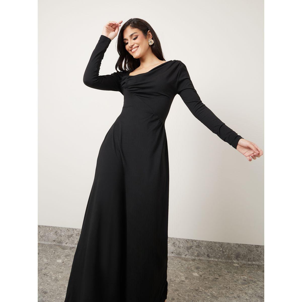 فستان بياقة غير متماثلة الطول-women-clothing-dresses-image-2