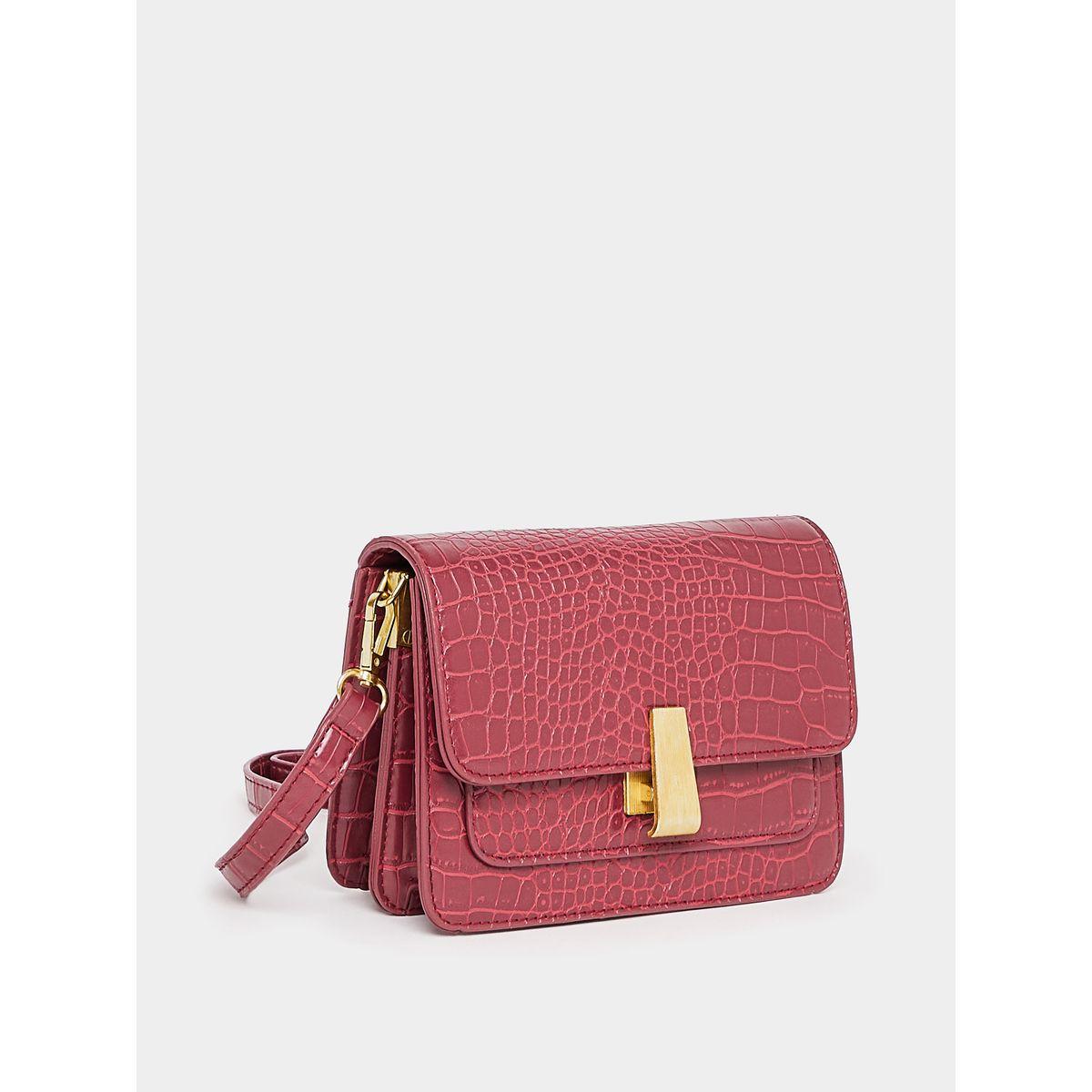 Styli Croc Textured Crossbody Bag-women-bagsandwallets-handbags-image-1