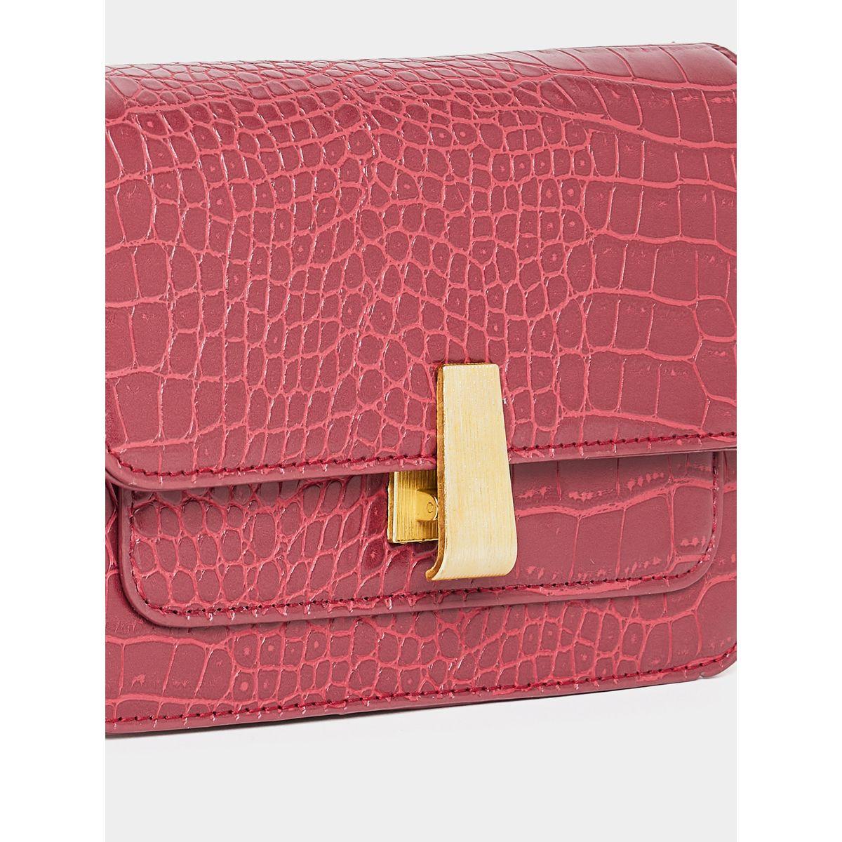 Styli Croc Textured Crossbody Bag-women-bagsandwallets-handbags-image-2
