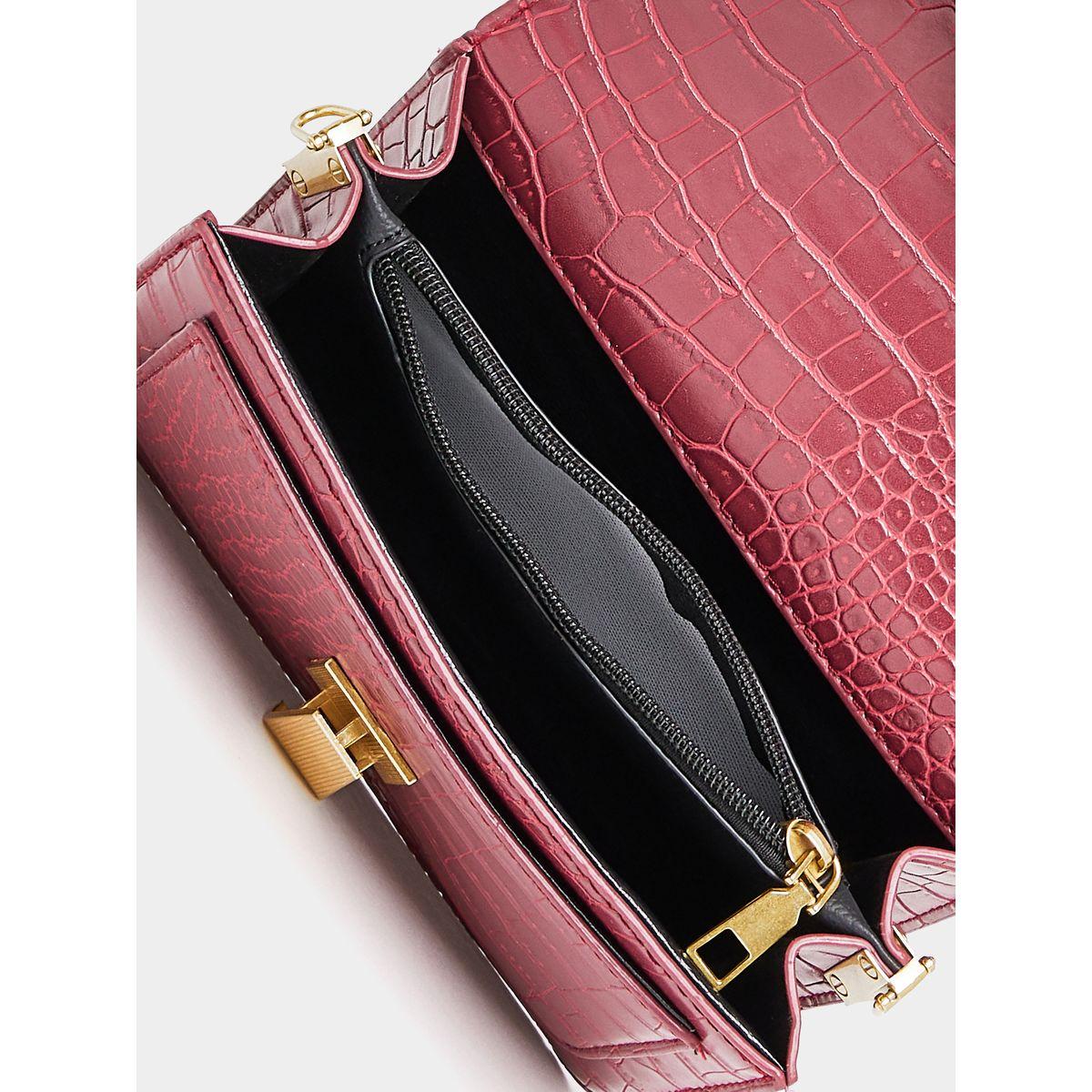 Styli Croc Textured Crossbody Bag-women-bagsandwallets-handbags-image-3