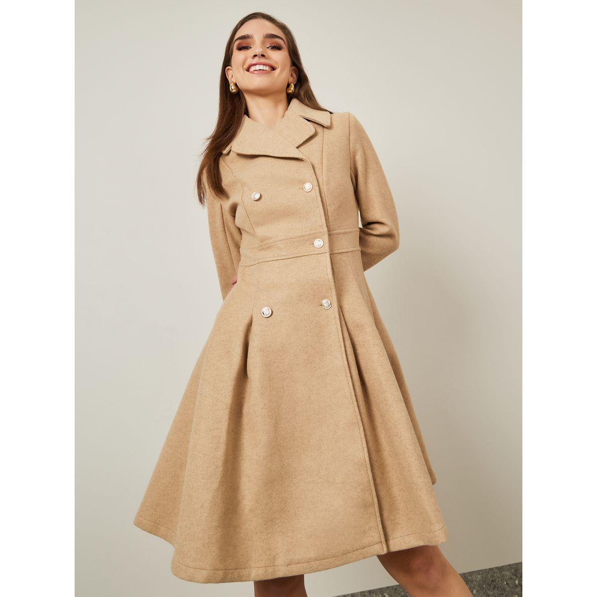 Styli Notch Lapel Wool Like Mini Blazer Dress-women-clothing-dresses-image-2