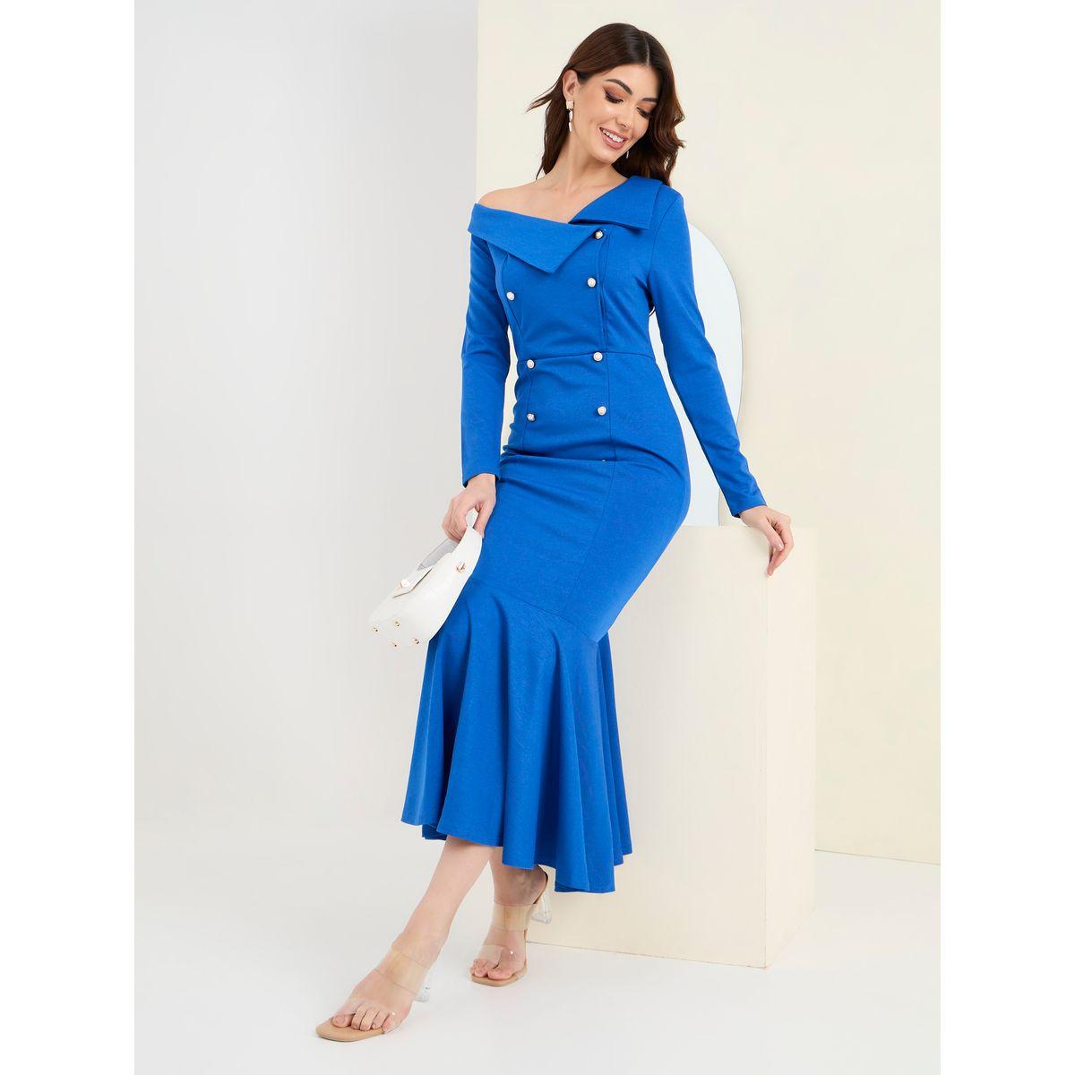 Styli Asymmetric Neck Mermaid Hem Maxi Dress-women-clothing-dresses-image-1
