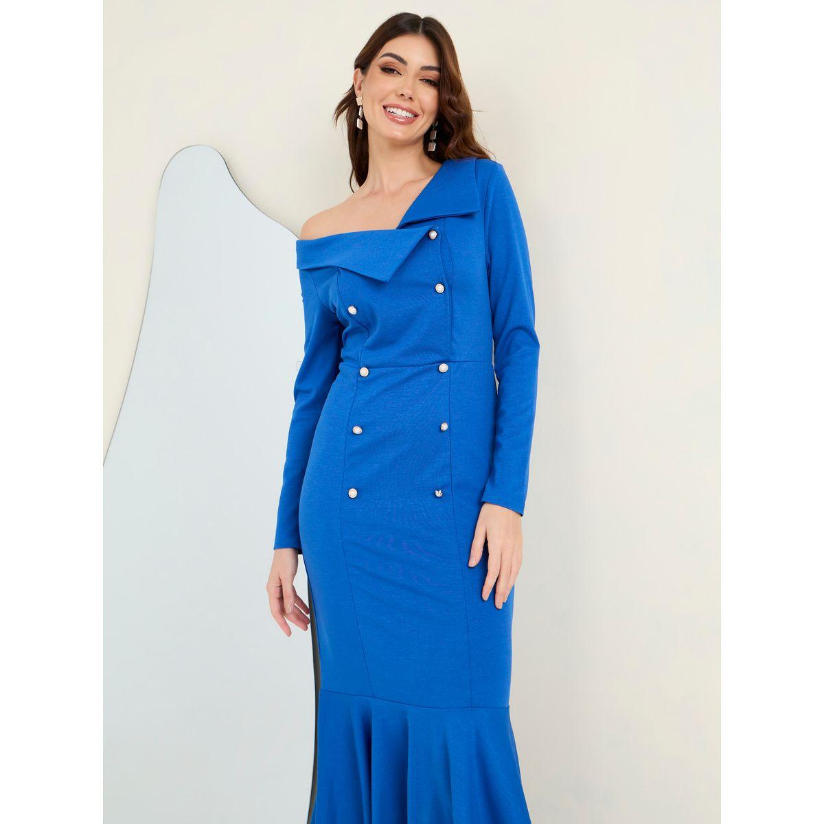 Styli Asymmetric Neck Mermaid Hem Maxi Dress-women-clothing-dresses-image-3
