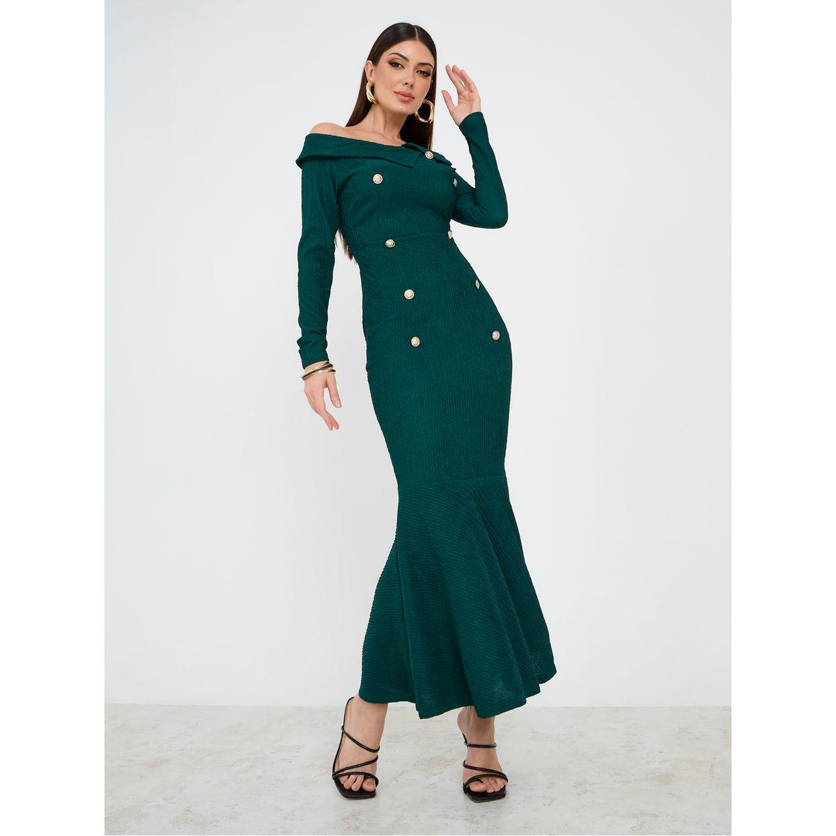Styli Asymmetric Neck Mermaid Hem Maxi Dress-women-clothing-dresses-image-1