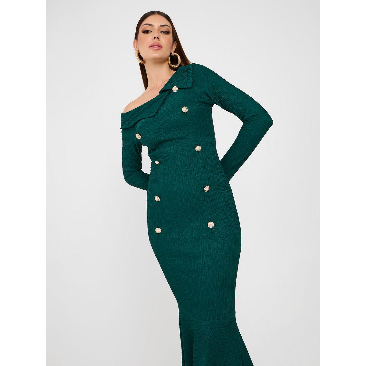 Styli Asymmetric Neck Mermaid Hem Maxi Dress-women-clothing-dresses-image-2