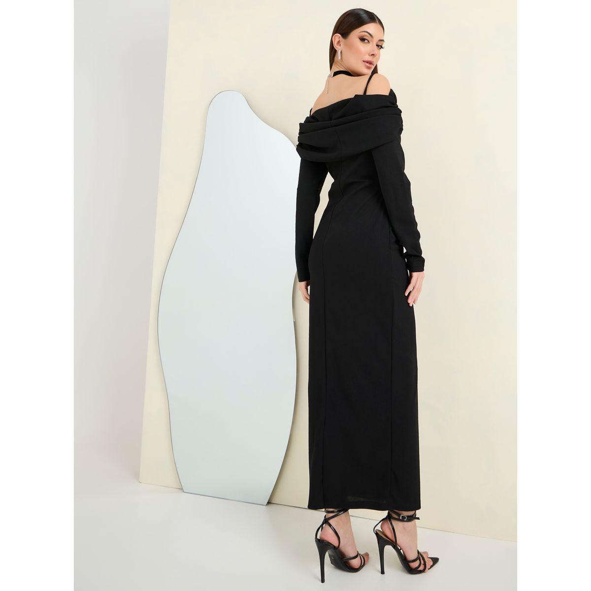 Styli Fold Over Off Shoulder Sheath Maxi Dress-women-clothing-dresses-image-4