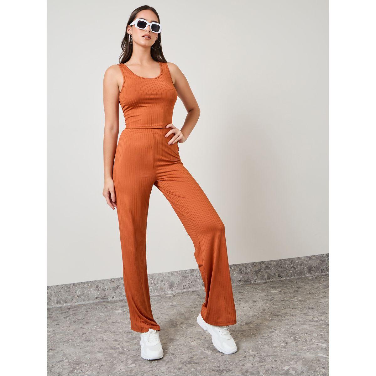 Styli Set of 3 - Textured Rib Cami, Kimono & Pants-women-clothing-coordsets-image-5