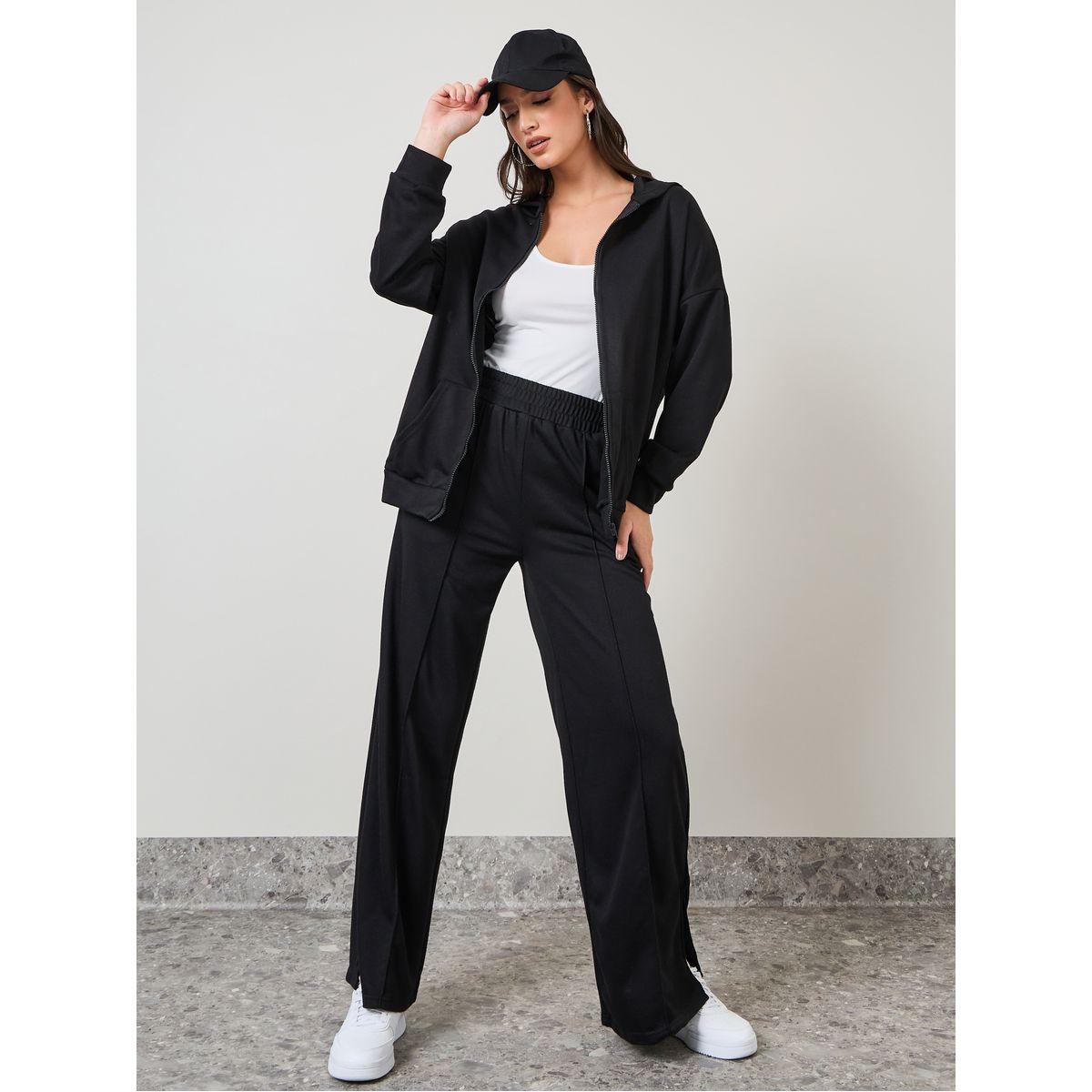 Styli Oversized Zip Through Hoodie & Wide Leg Jogger Co-Ords-women-clothing-coordsets-image-2