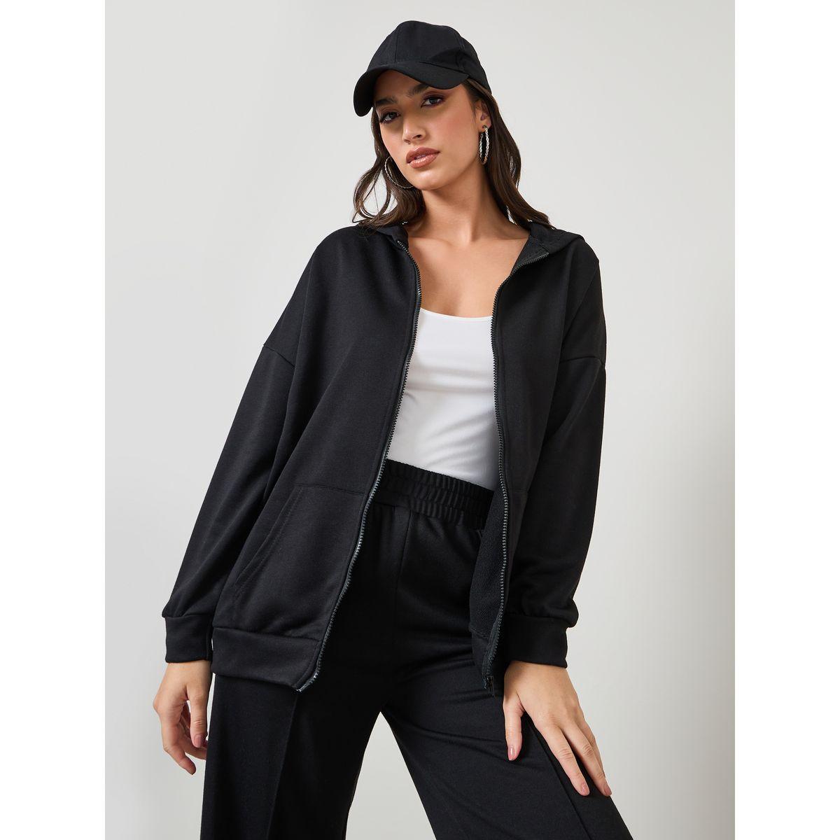 Styli Oversized Zip Through Hoodie & Wide Leg Jogger Co-Ords-women-clothing-coordsets-image-3