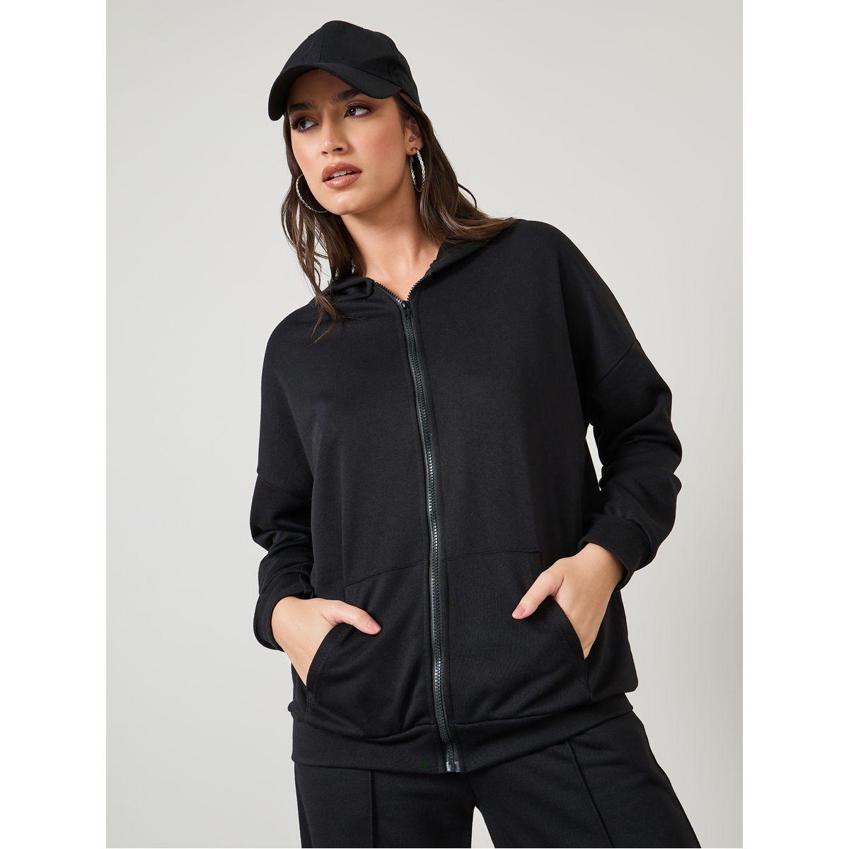Styli Oversized Zip Through Hoodie & Wide Leg Jogger Co-Ords-women-clothing-coordsets-image-5