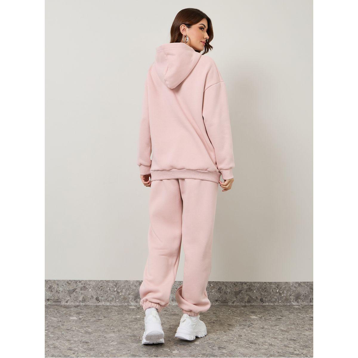 Styli Solid Oversized Hoodie & Joggers Co-Ords-women-clothing-coordsets-image-5