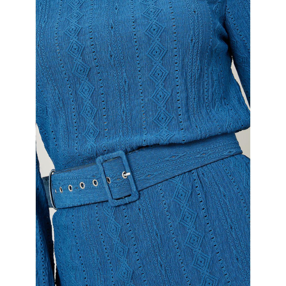 Styli Textured Knit Belted Top & Flared Pants Co-Ords-women-clothing-coordsets-image-4