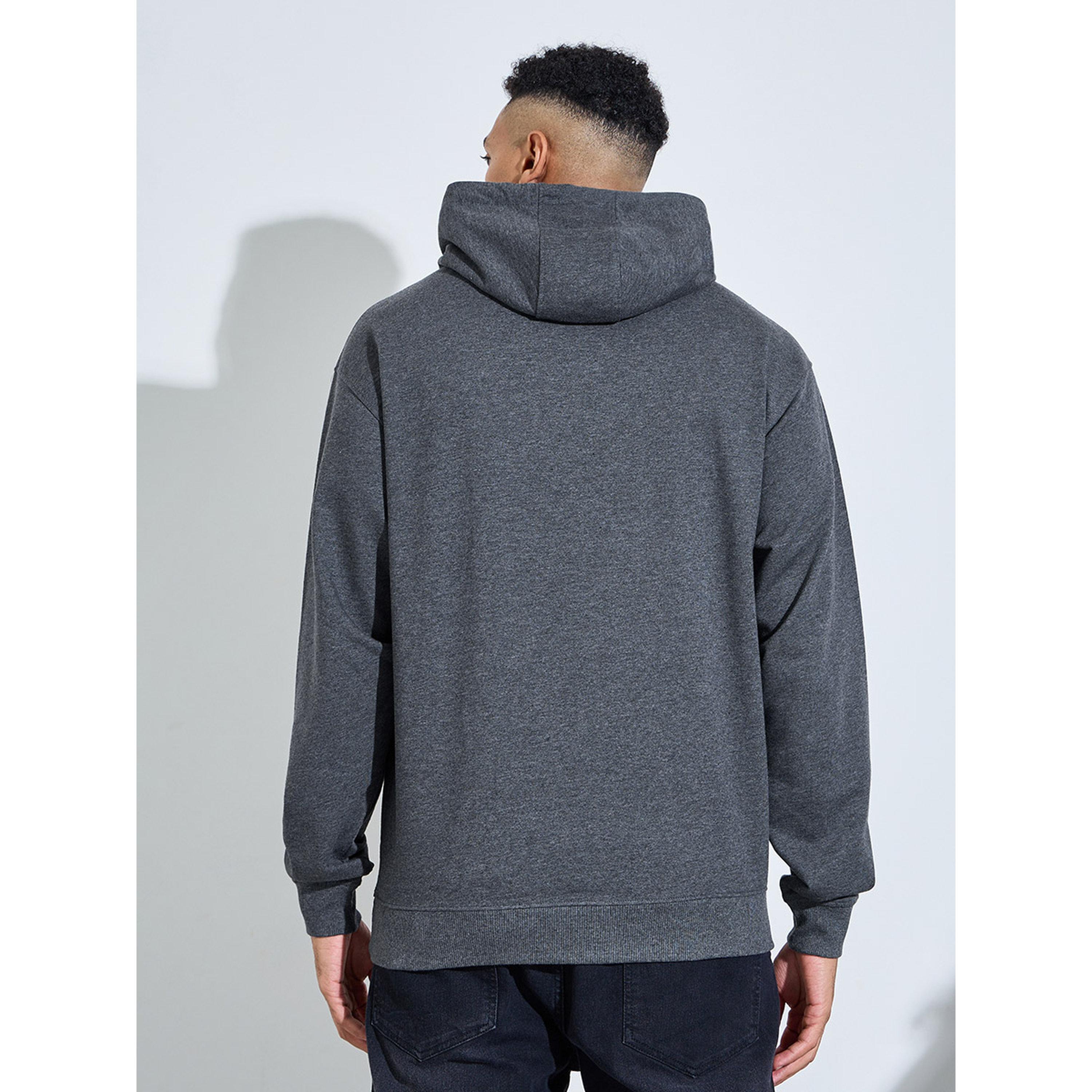 هودي صوف بقصة مريحة وطبعة اتش دي بتصميم بسيط-men-winterwear-hoodiesandsweatshirts-image-4