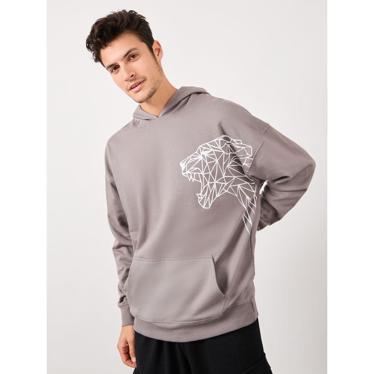 Styli Tiger Placement Print Fleece Oversized Hoodie-men-winterwear-hoodiesandsweatshirts-image-1