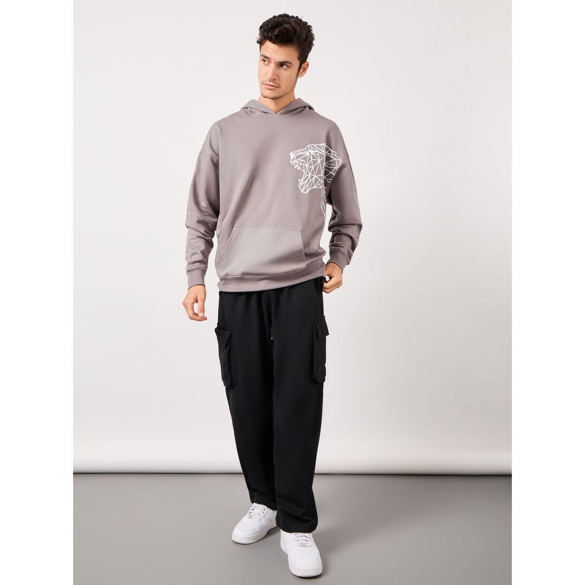 Styli Tiger Placement Print Fleece Oversized Hoodie-men-winterwear-hoodiesandsweatshirts-image-2