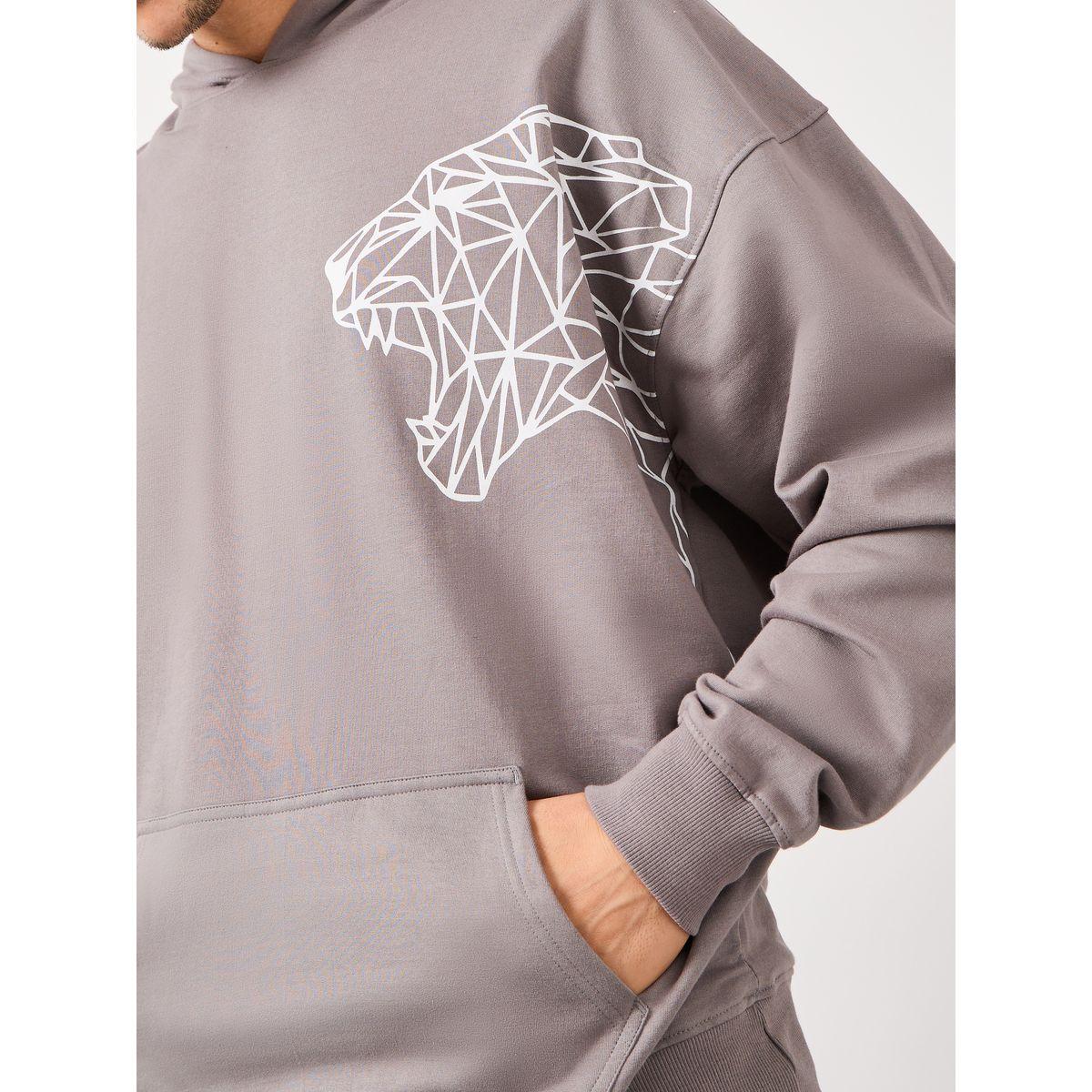 Styli Tiger Placement Print Fleece Oversized Hoodie-men-winterwear-hoodiesandsweatshirts-image-3