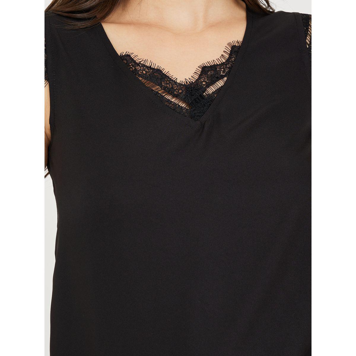 Styli Lace Trim V Neck Regular Fit Cami Top-women-clothing-tshirts-image-4