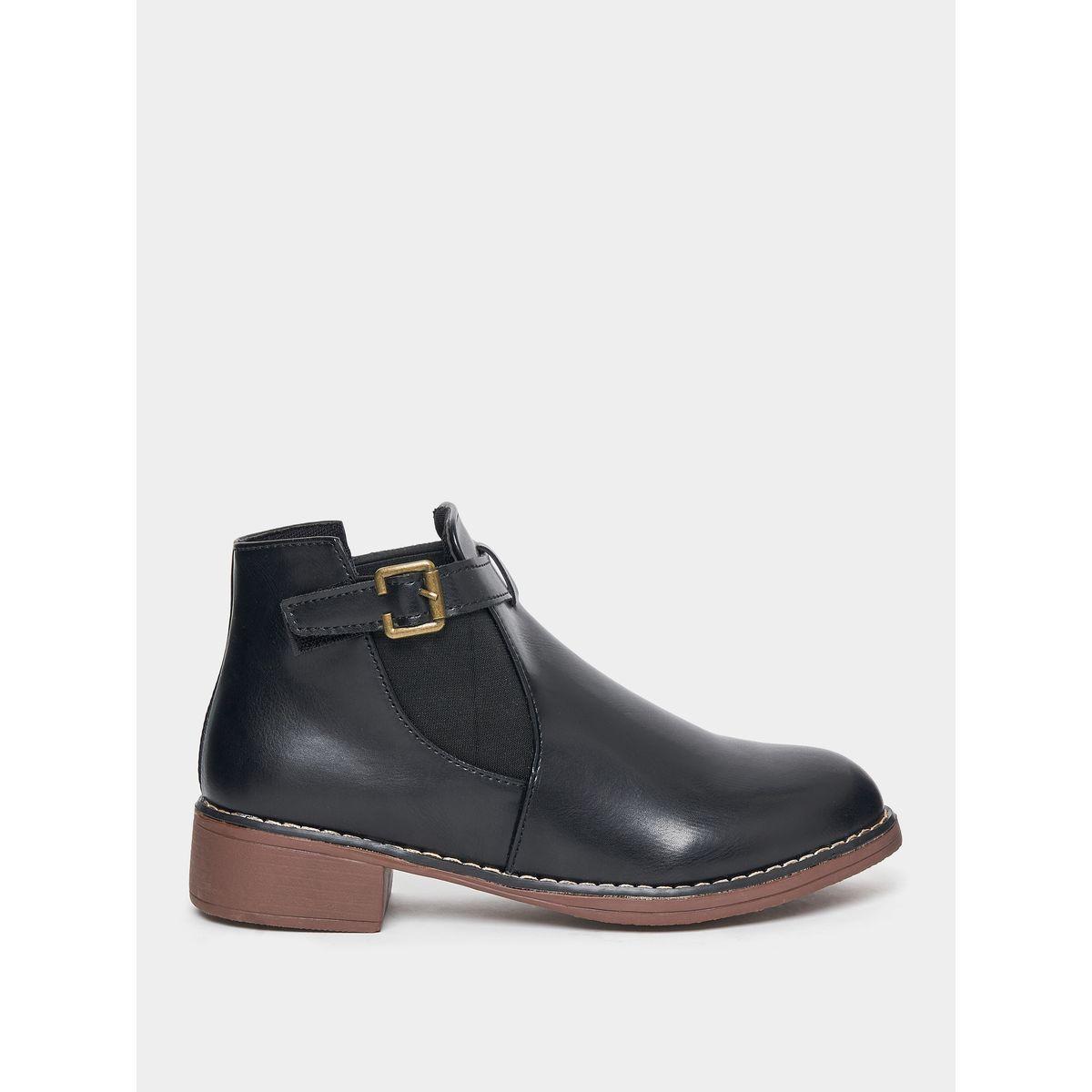 Styli Ankle Length Buckled Strap Boots-women-shoes-boots-image-1